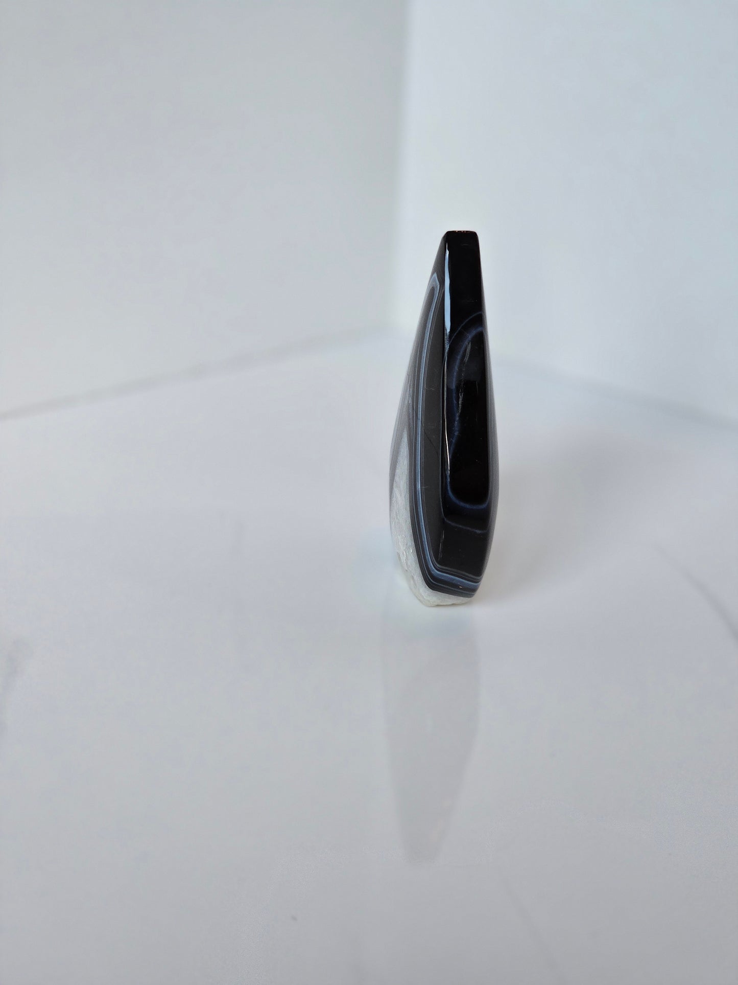 Black Banded Agate Teardrop - A