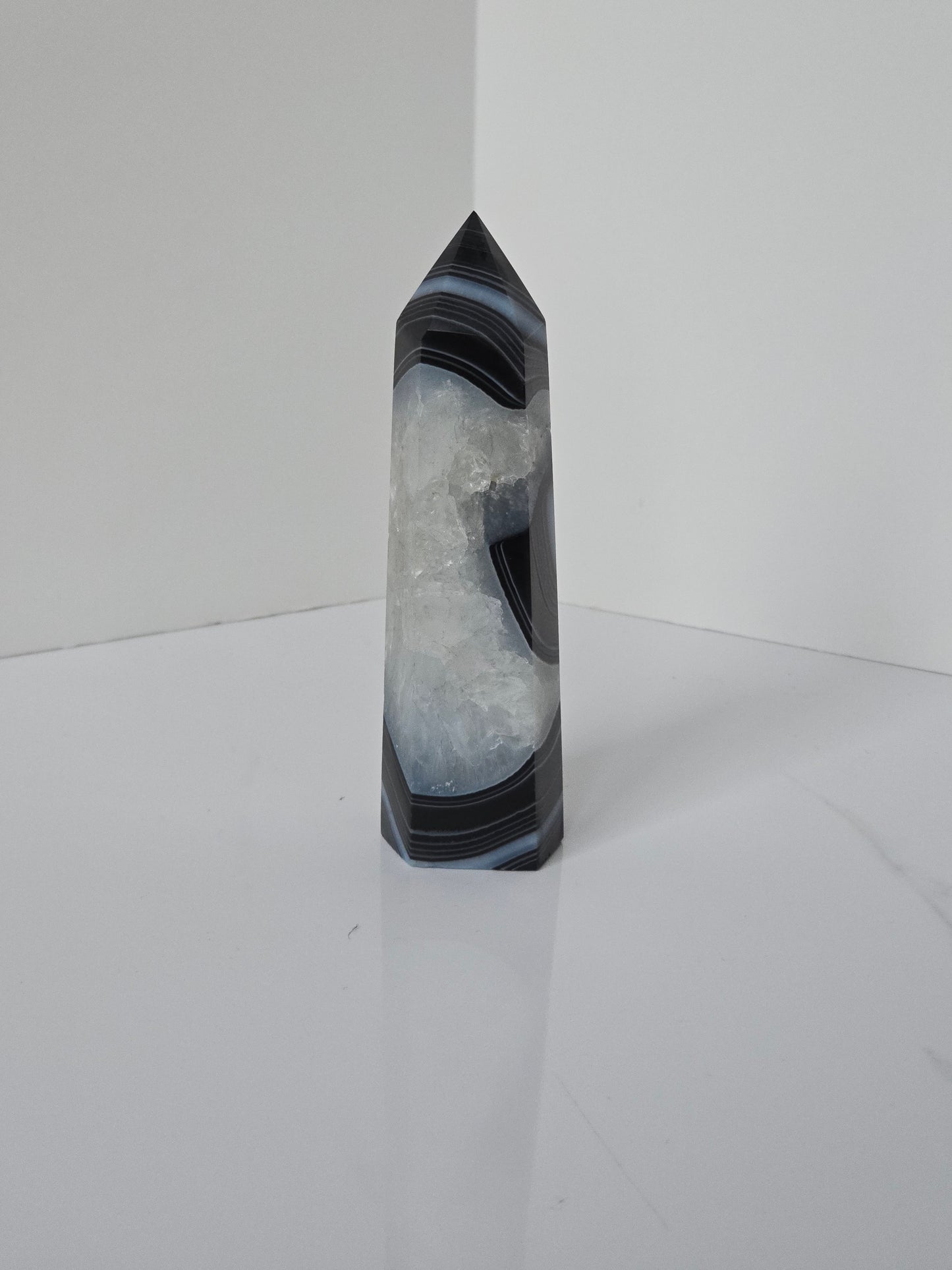 Black Banded Agate Tower - B
