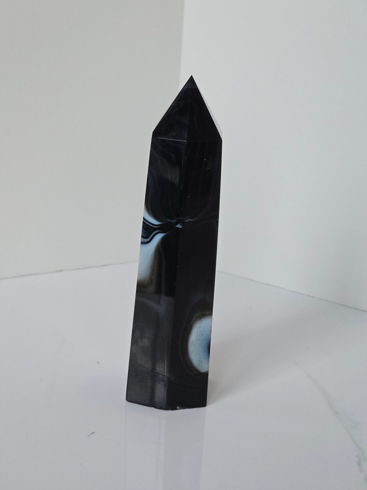 Black Banded Agate Tower - C