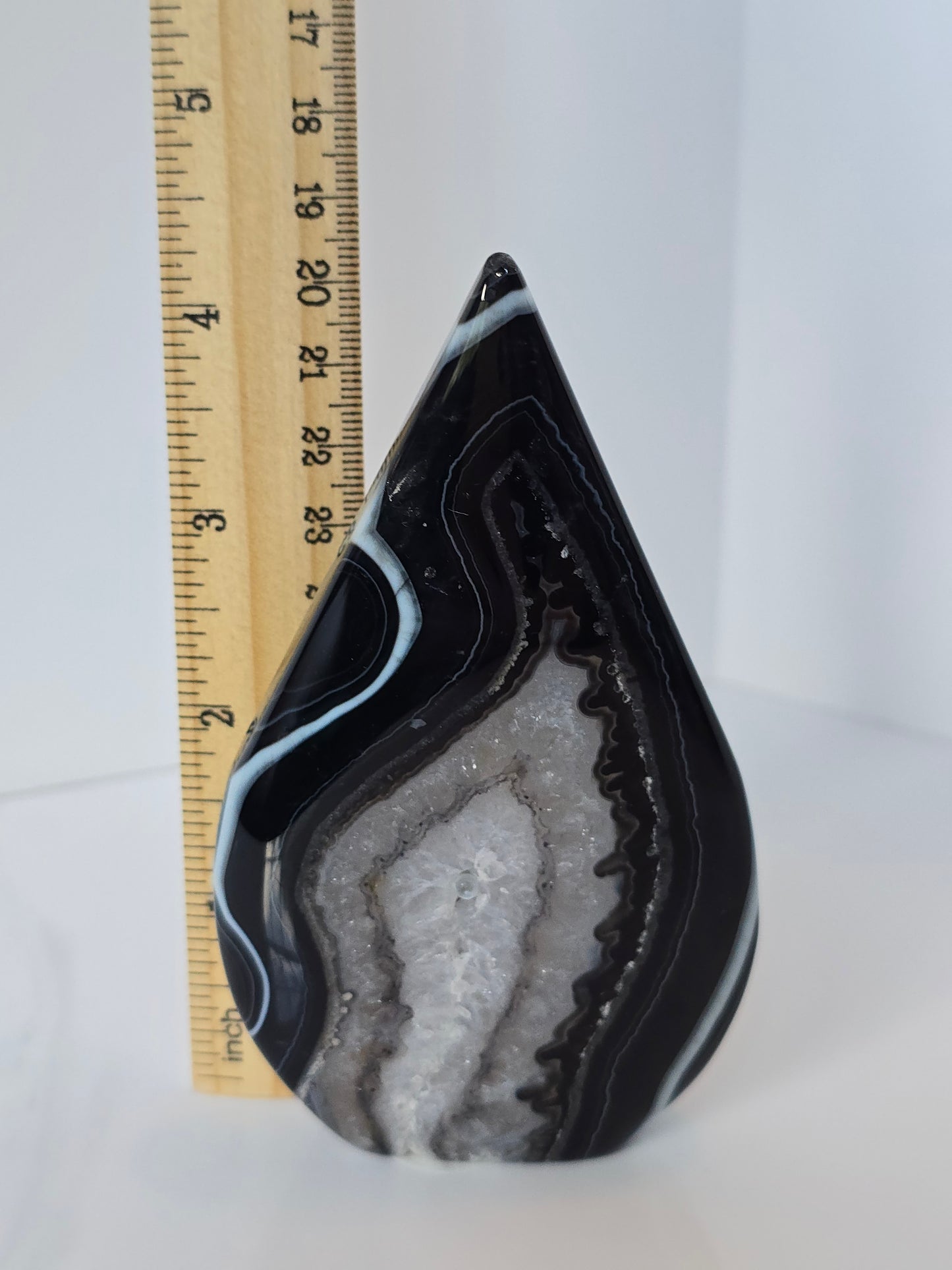 Black Banded Agate Teardrop - B
