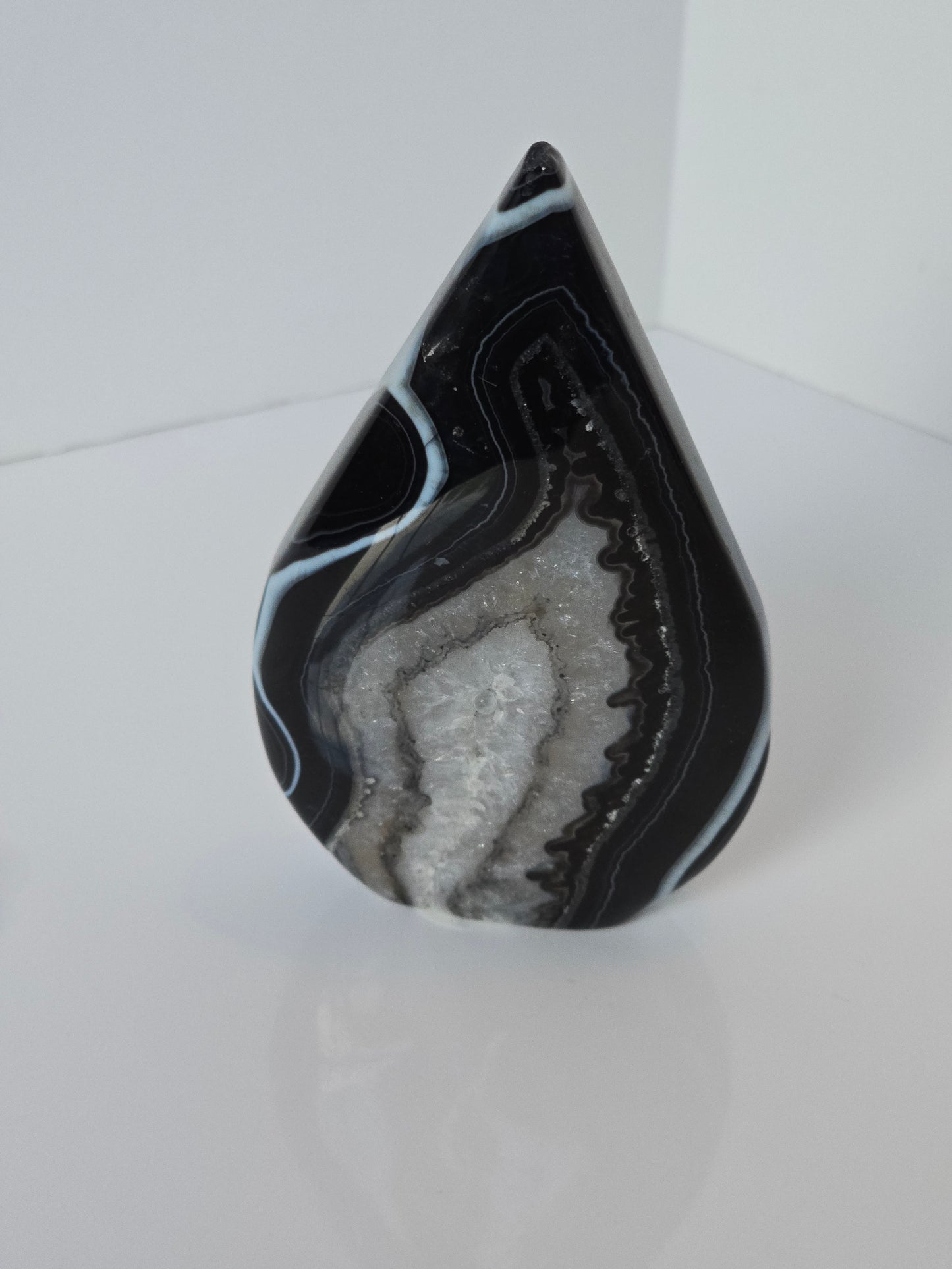 Black Banded Agate Teardrop - B