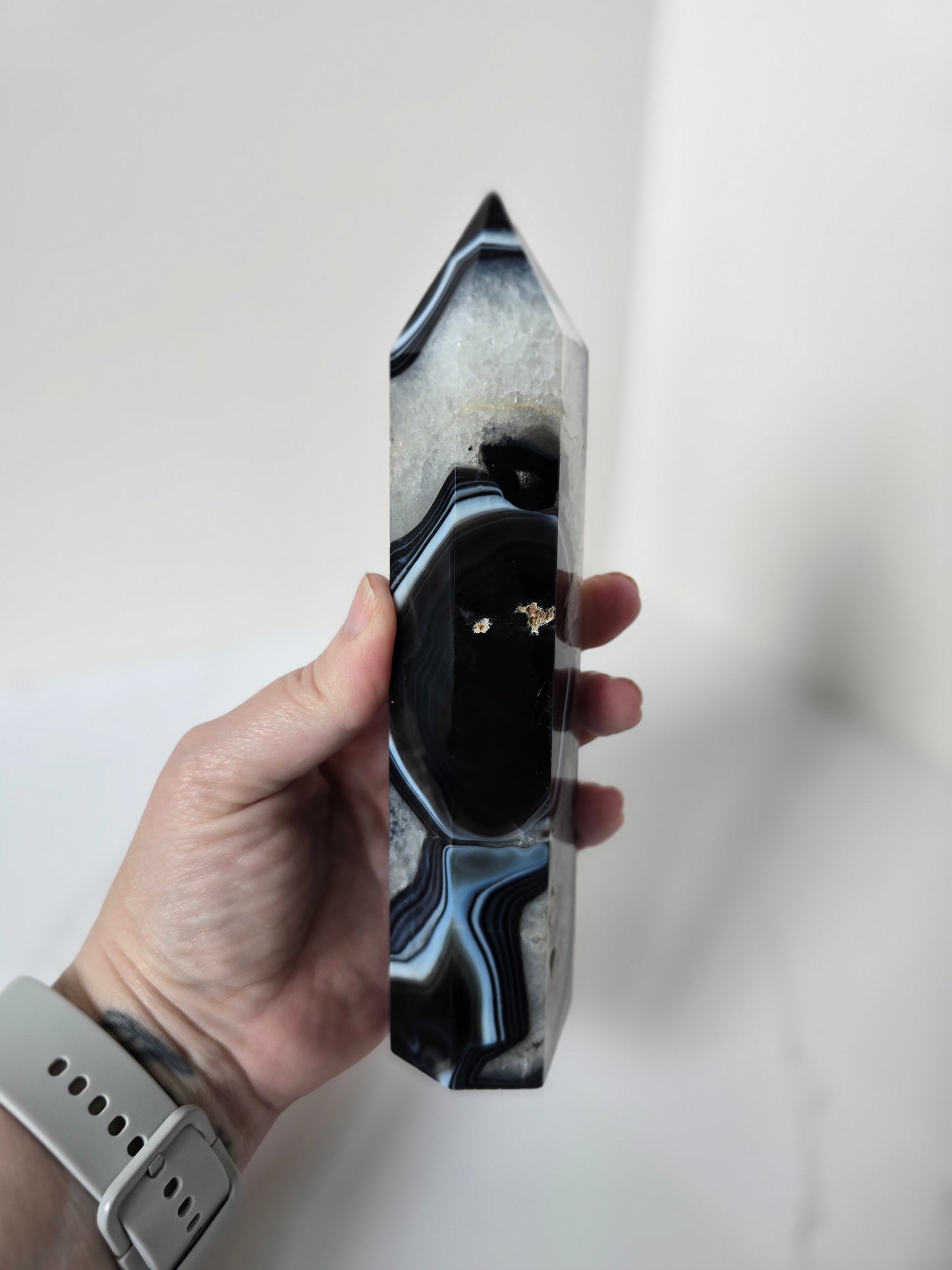 Black Banded Agate Tower - A