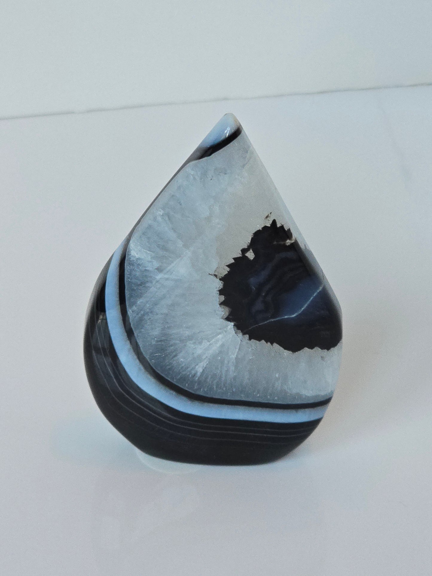 Black Banded Agate Teardrop - E