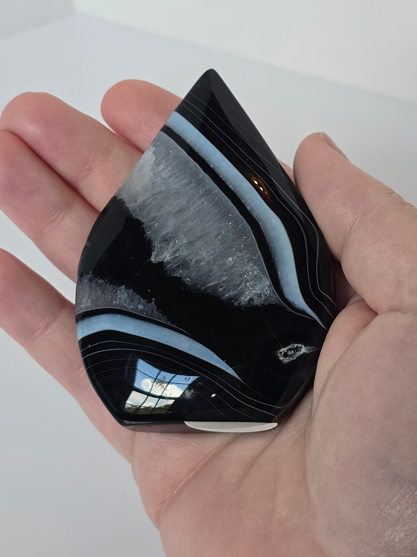 Black Banded Agate Teardrop - F (wobble)