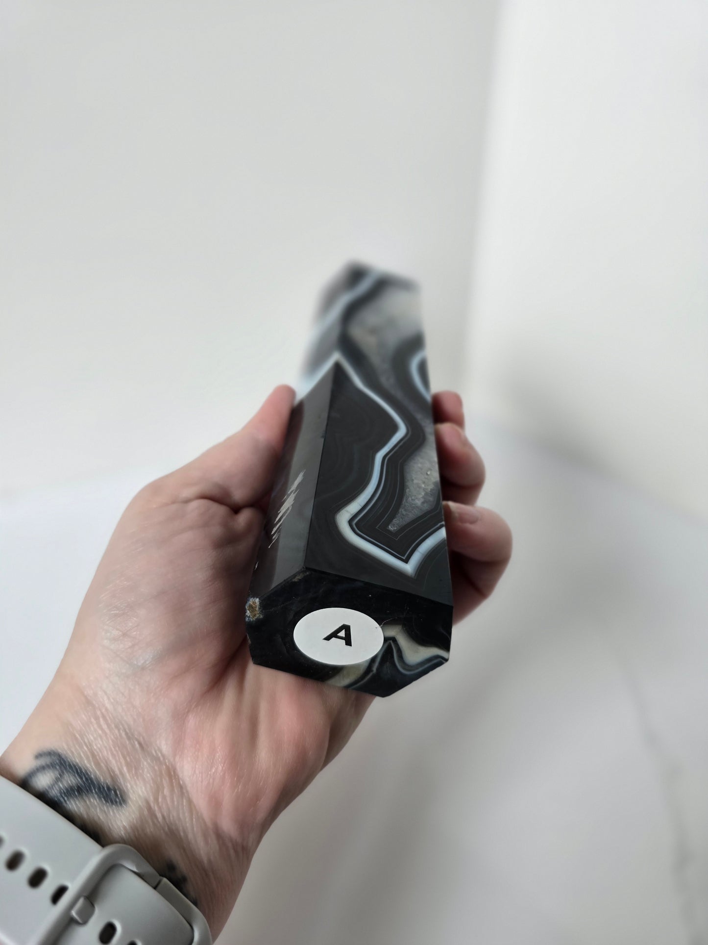 Black Banded Agate Tower - A