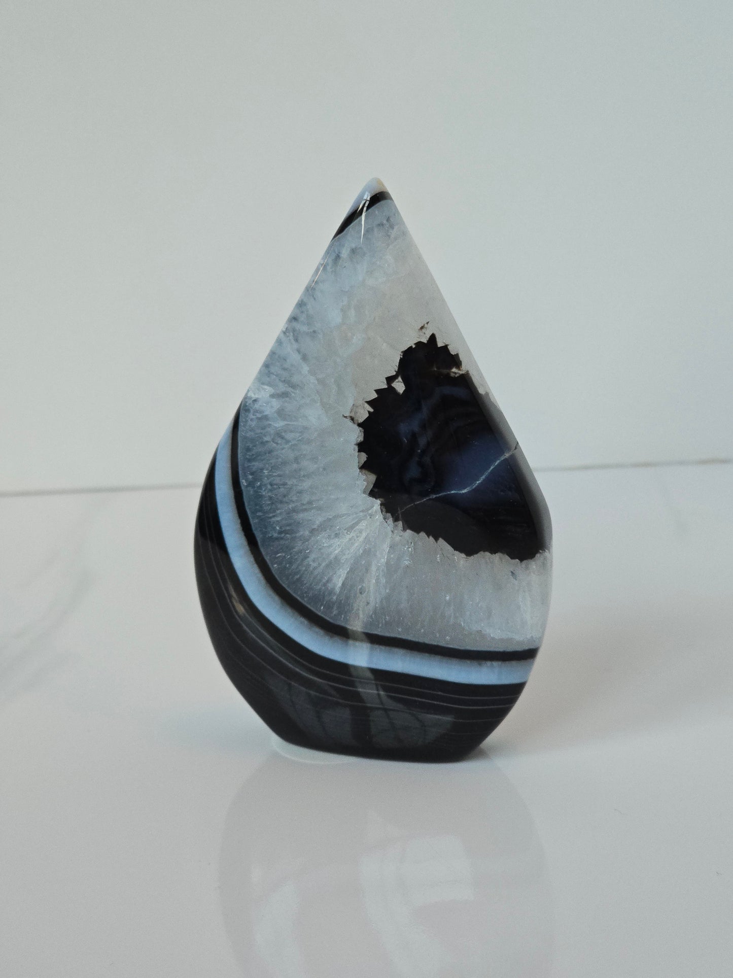 Black Banded Agate Teardrop - E