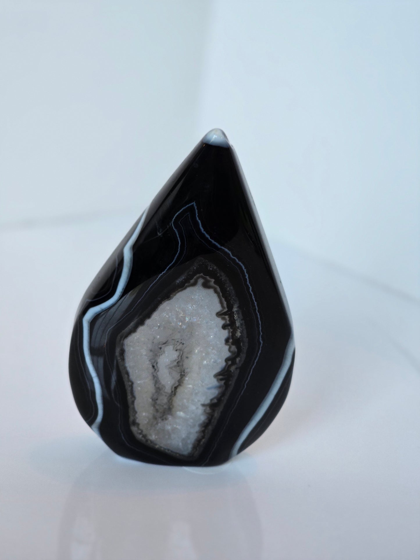 Black Banded Agate Teardrop - D