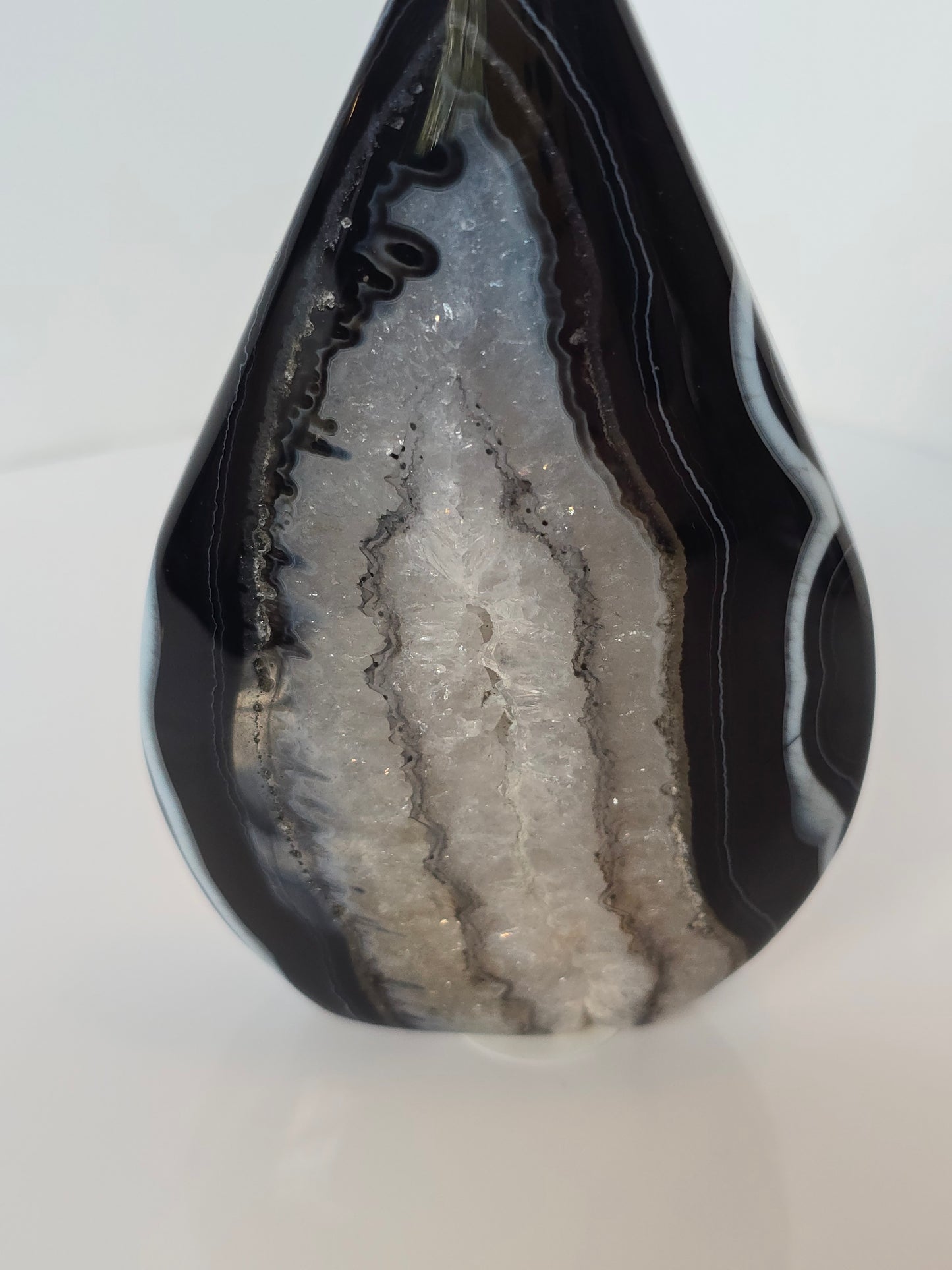 Black Banded Agate Teardrop - B