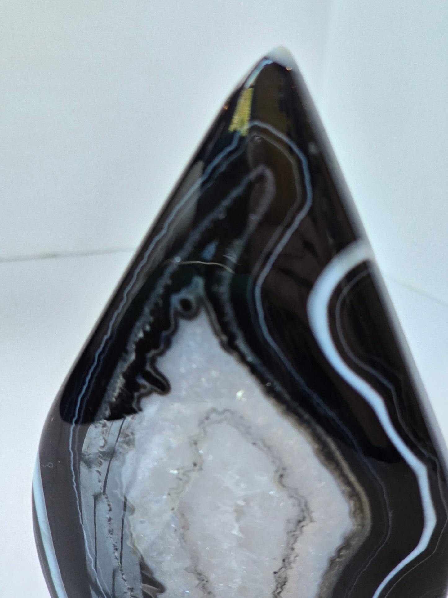 Black Banded Agate Teardrop - D