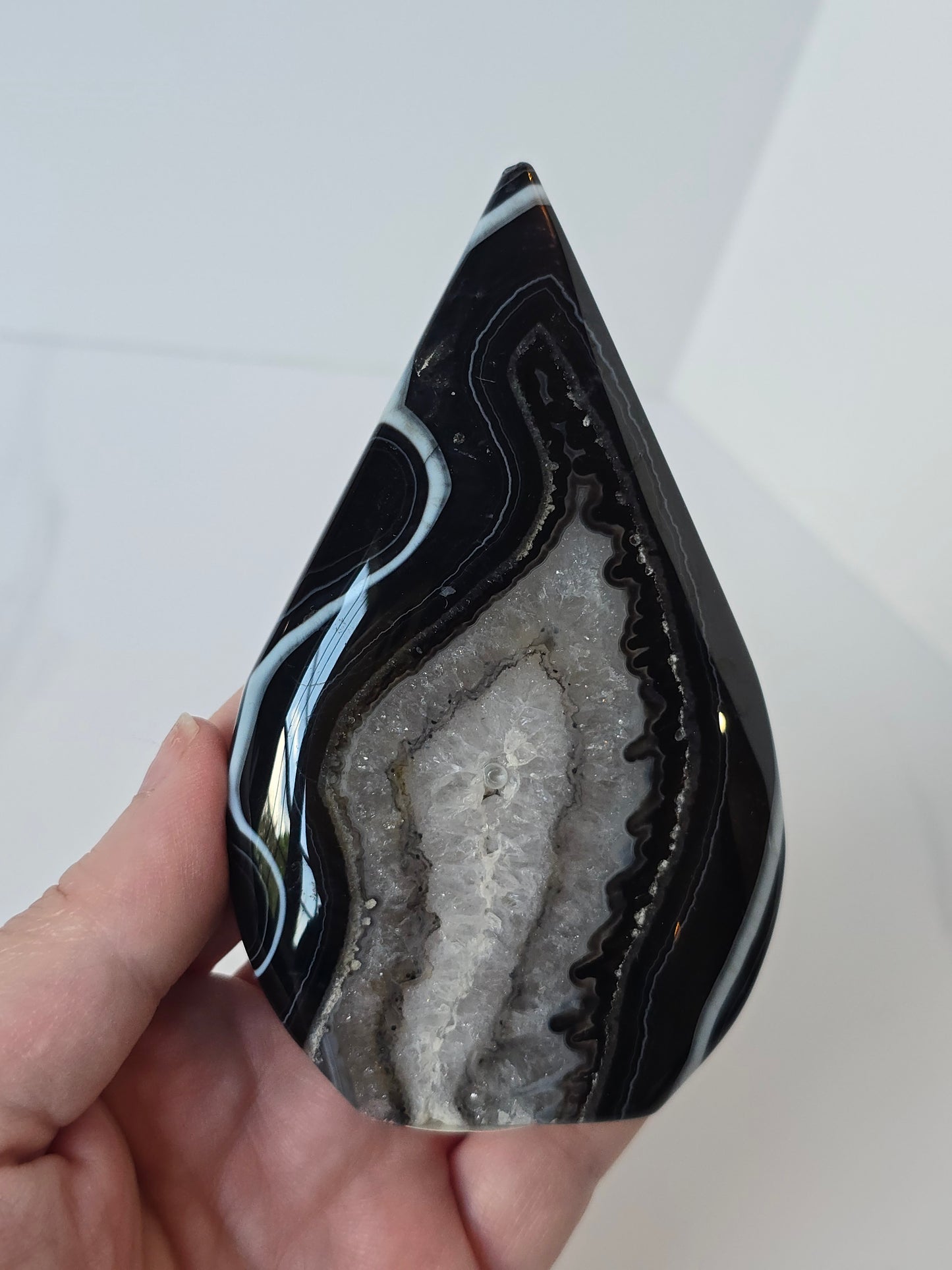 Black Banded Agate Teardrop - B
