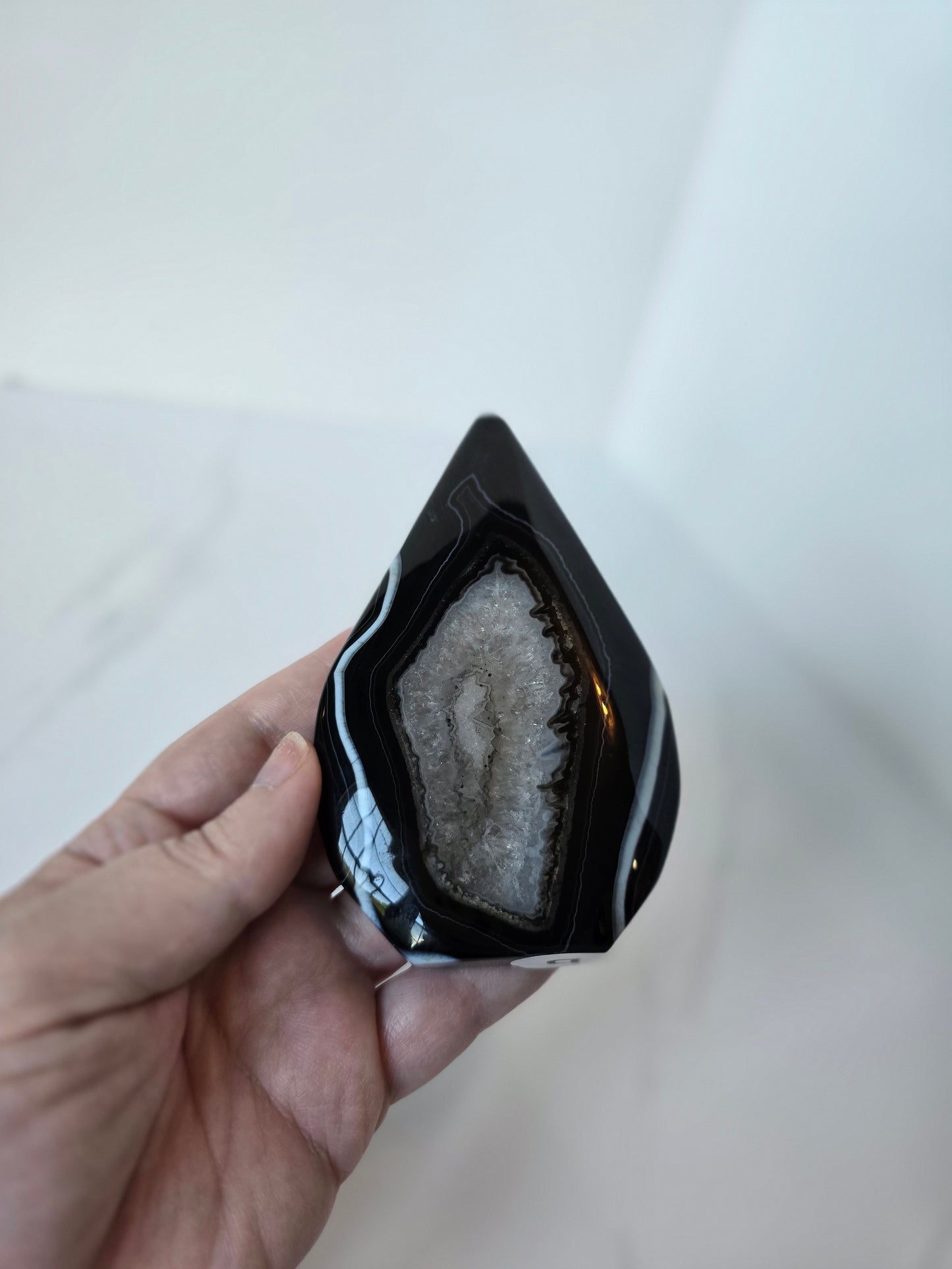 Black Banded Agate Teardrop - D