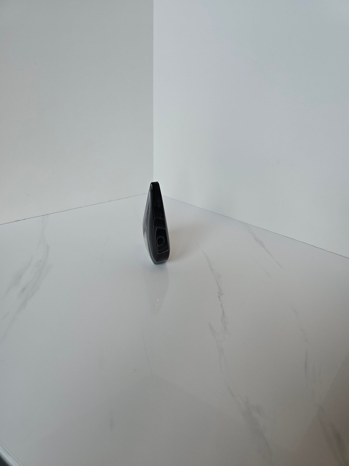 Black Banded Agate Teardrop - A