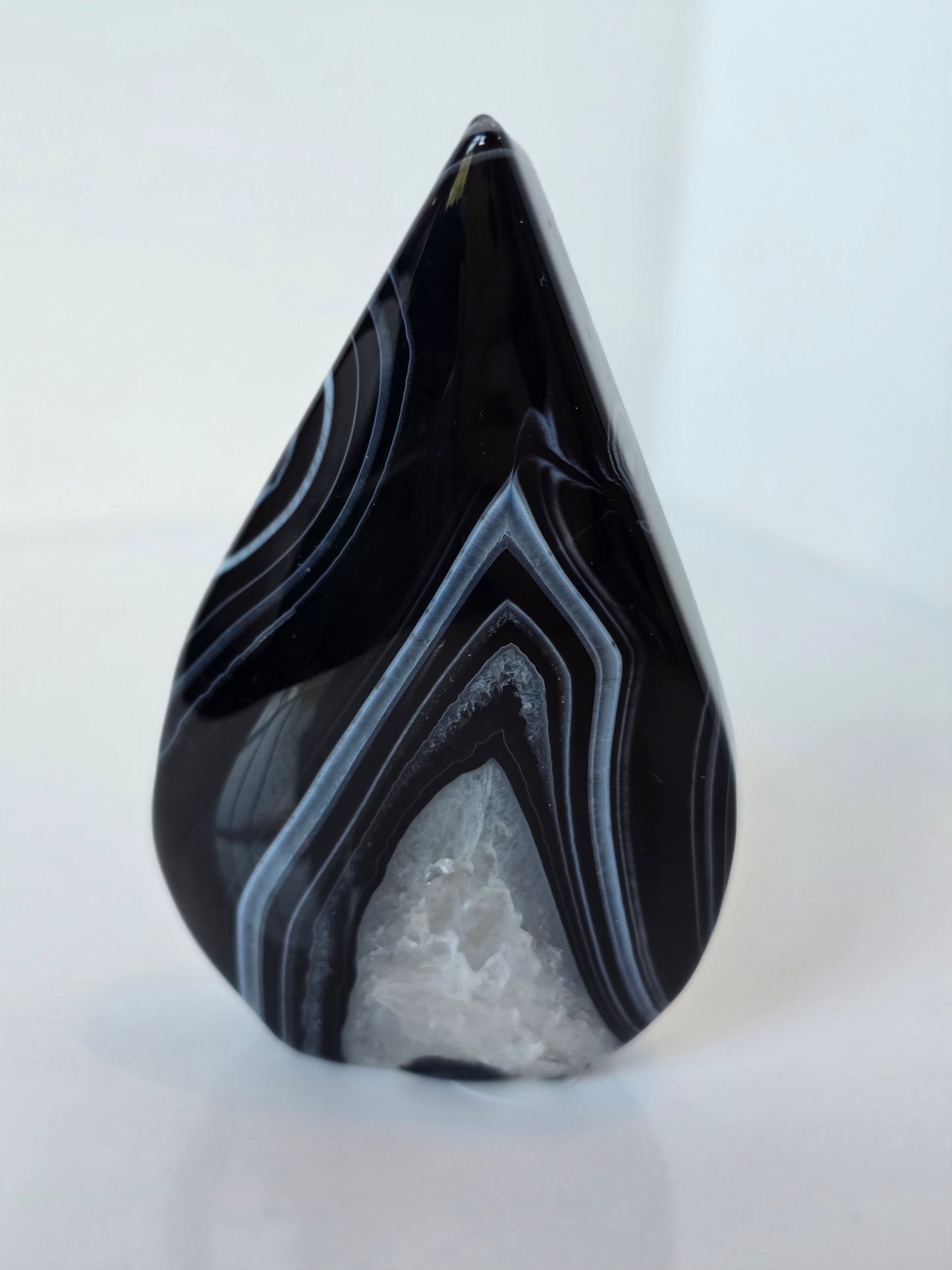 Black Banded Agate Teardrop - C