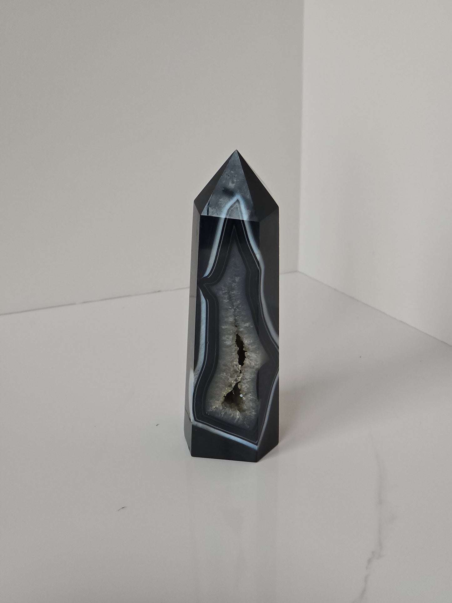 Black Banded Agate Tower - C