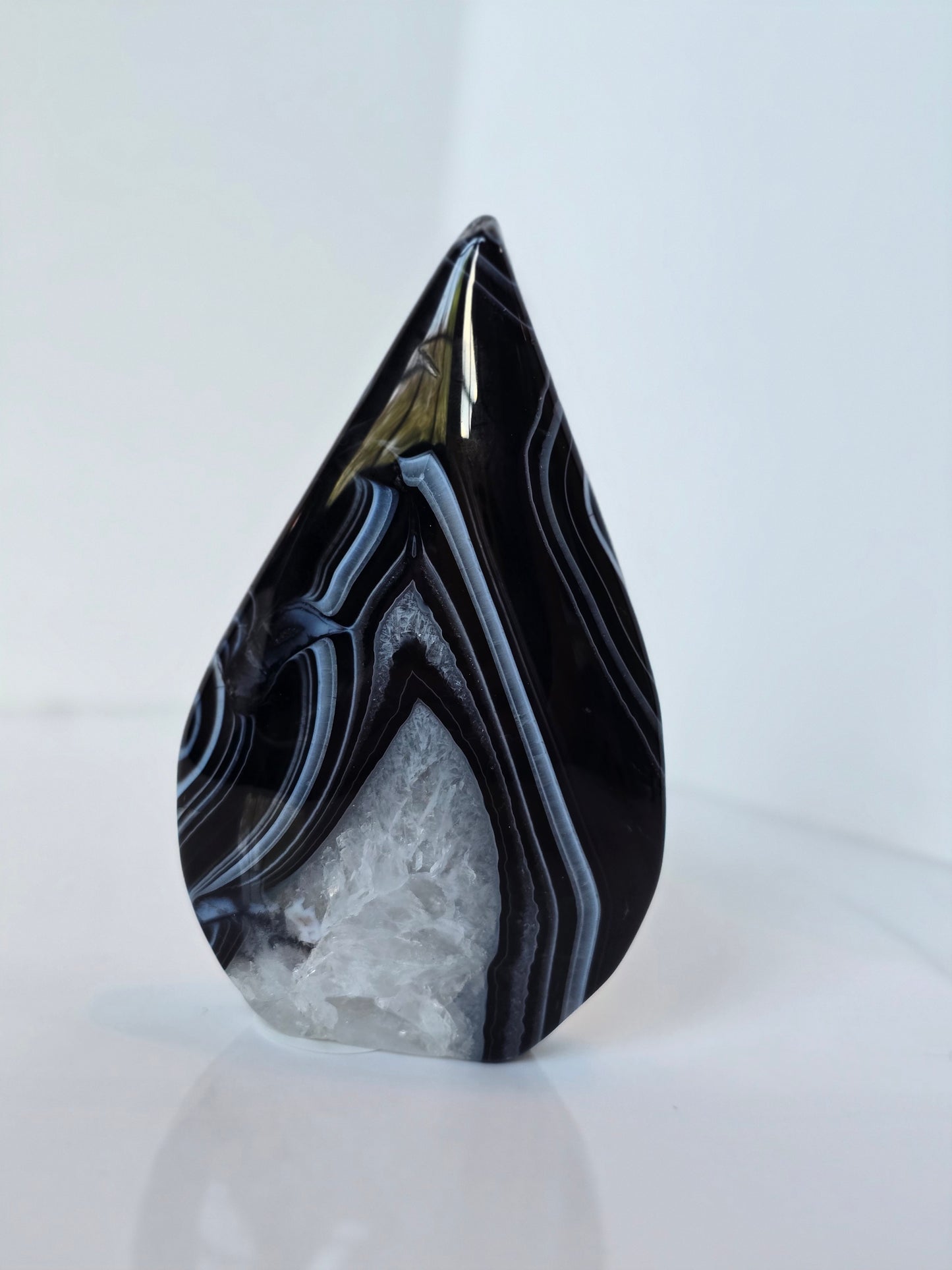 Black Banded Agate Teardrop - C