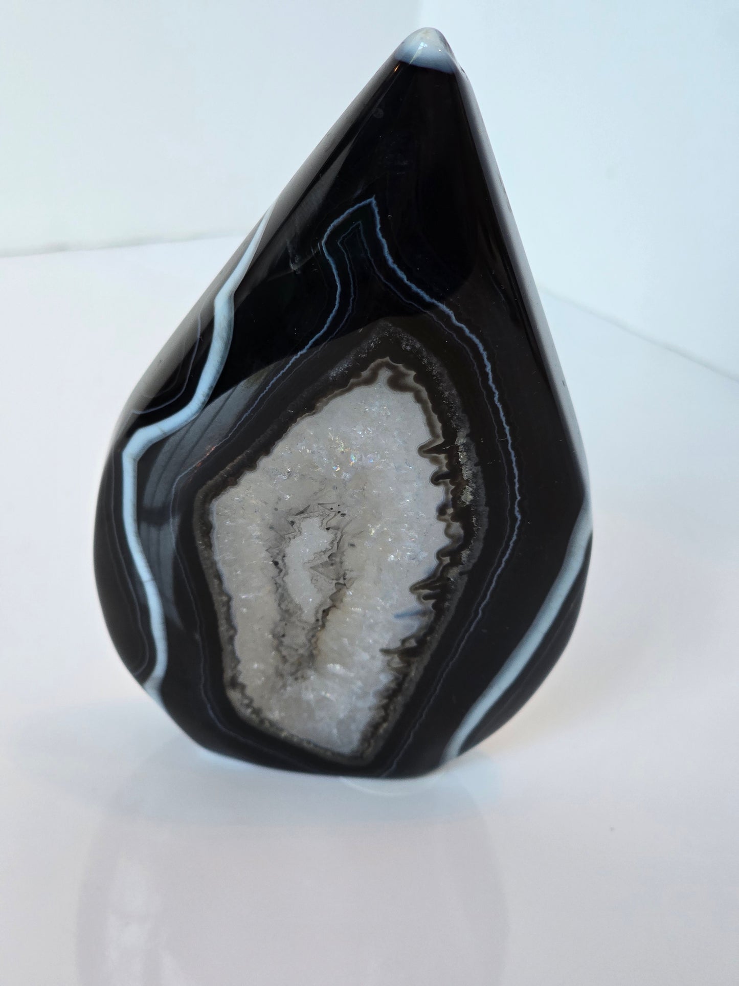Black Banded Agate Teardrop - D