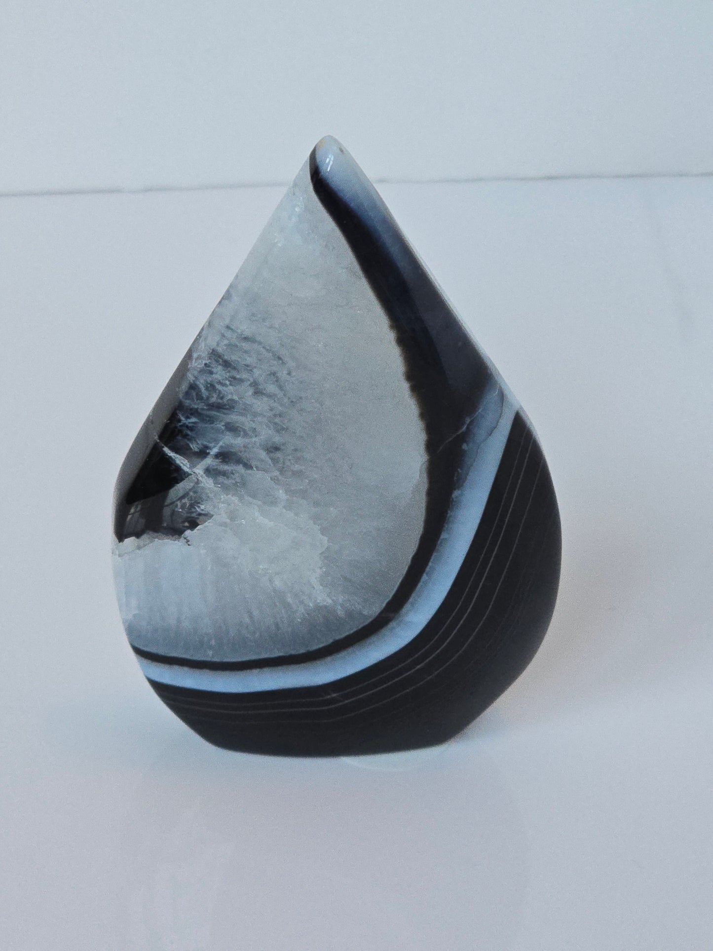 Black Banded Agate Teardrop - E
