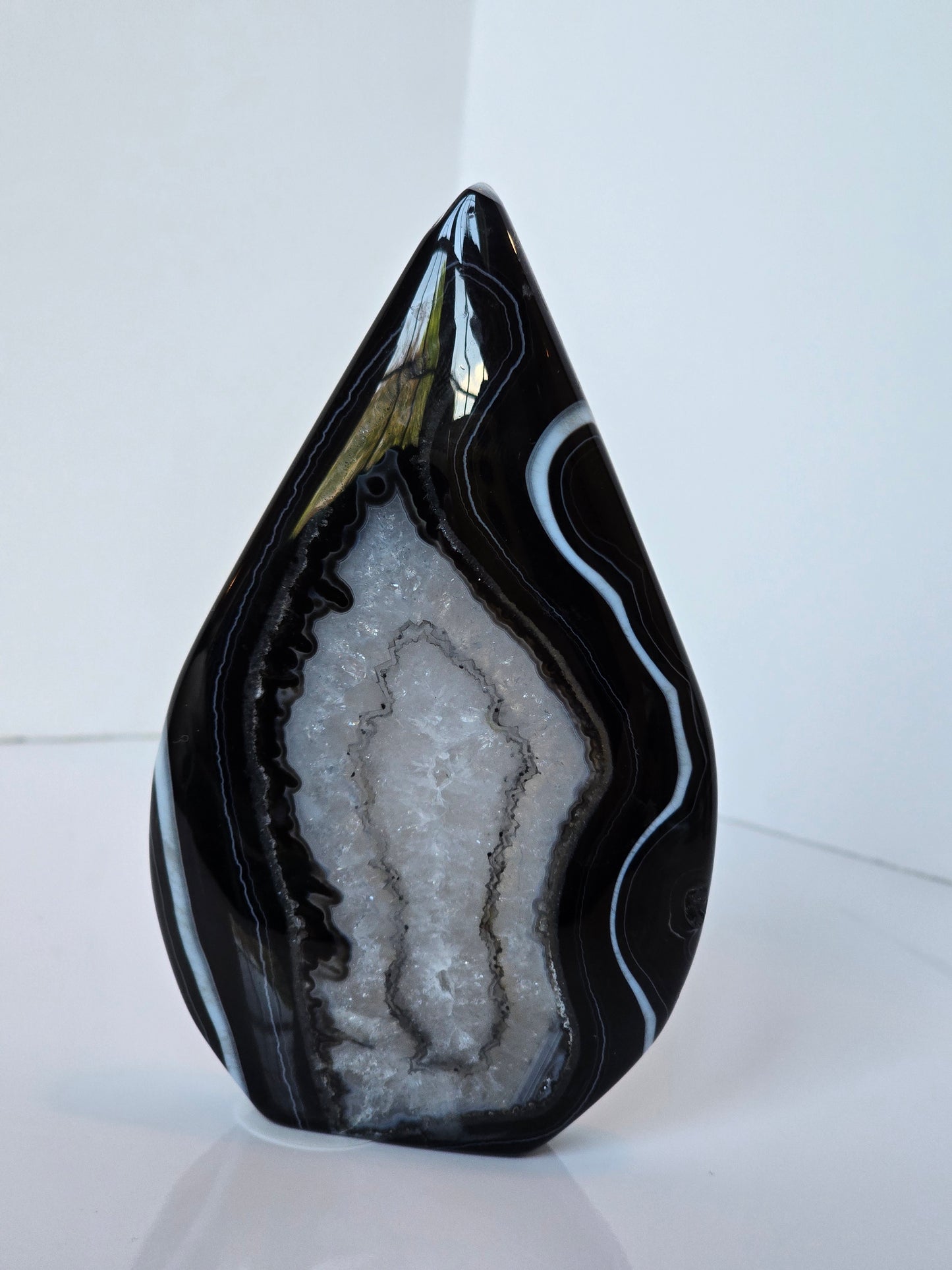 Black Banded Agate Teardrop - D