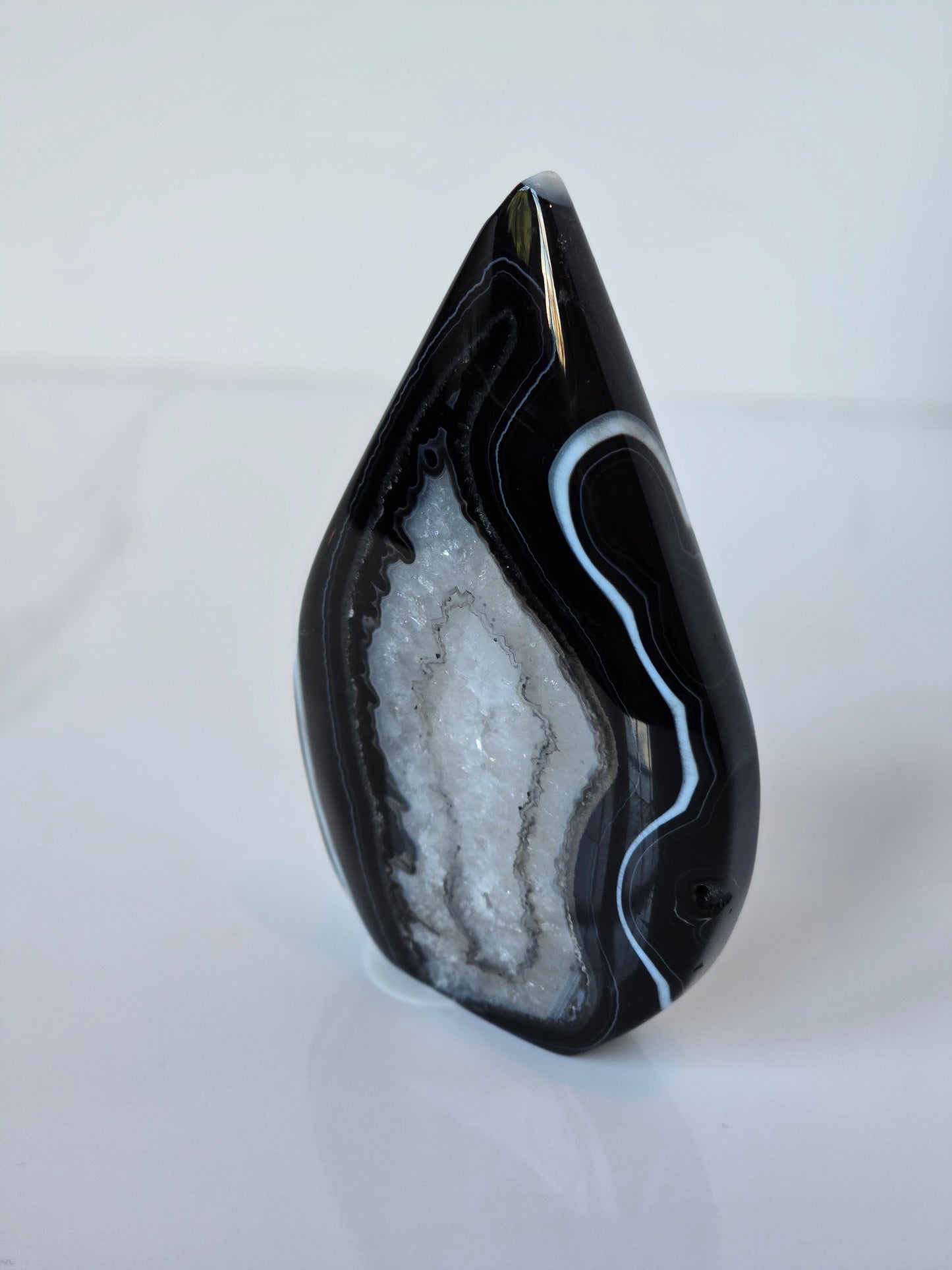 Black Banded Agate Teardrop - D