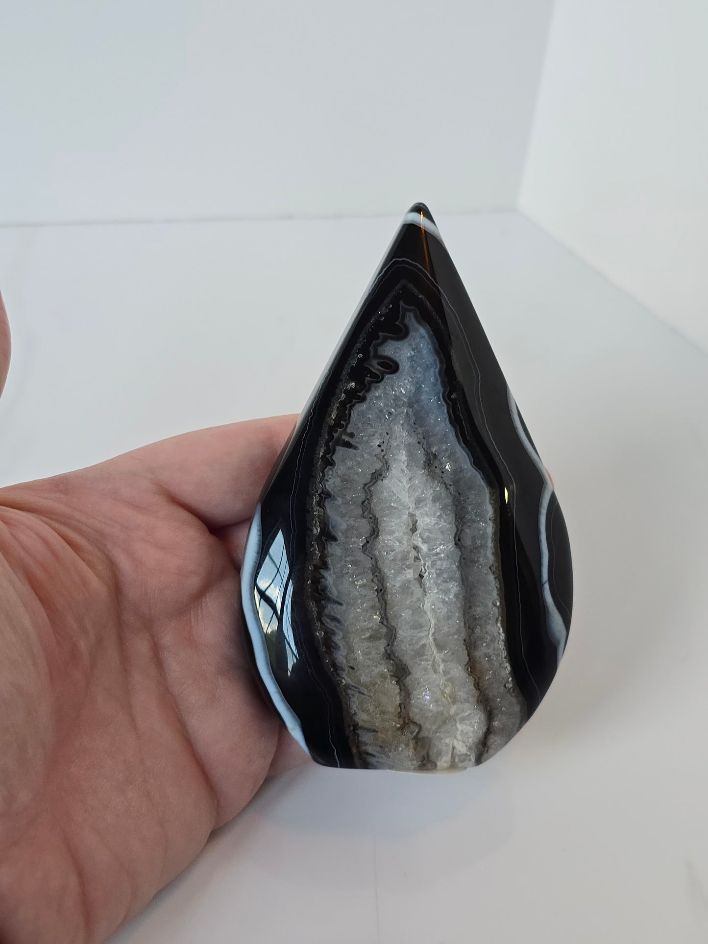 Black Banded Agate Teardrop - B