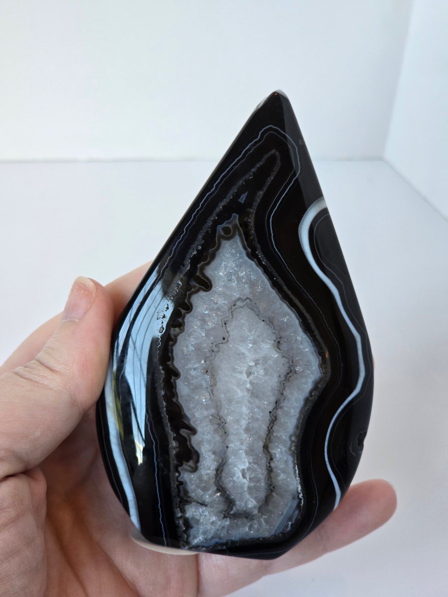 Black Banded Agate Teardrop - D