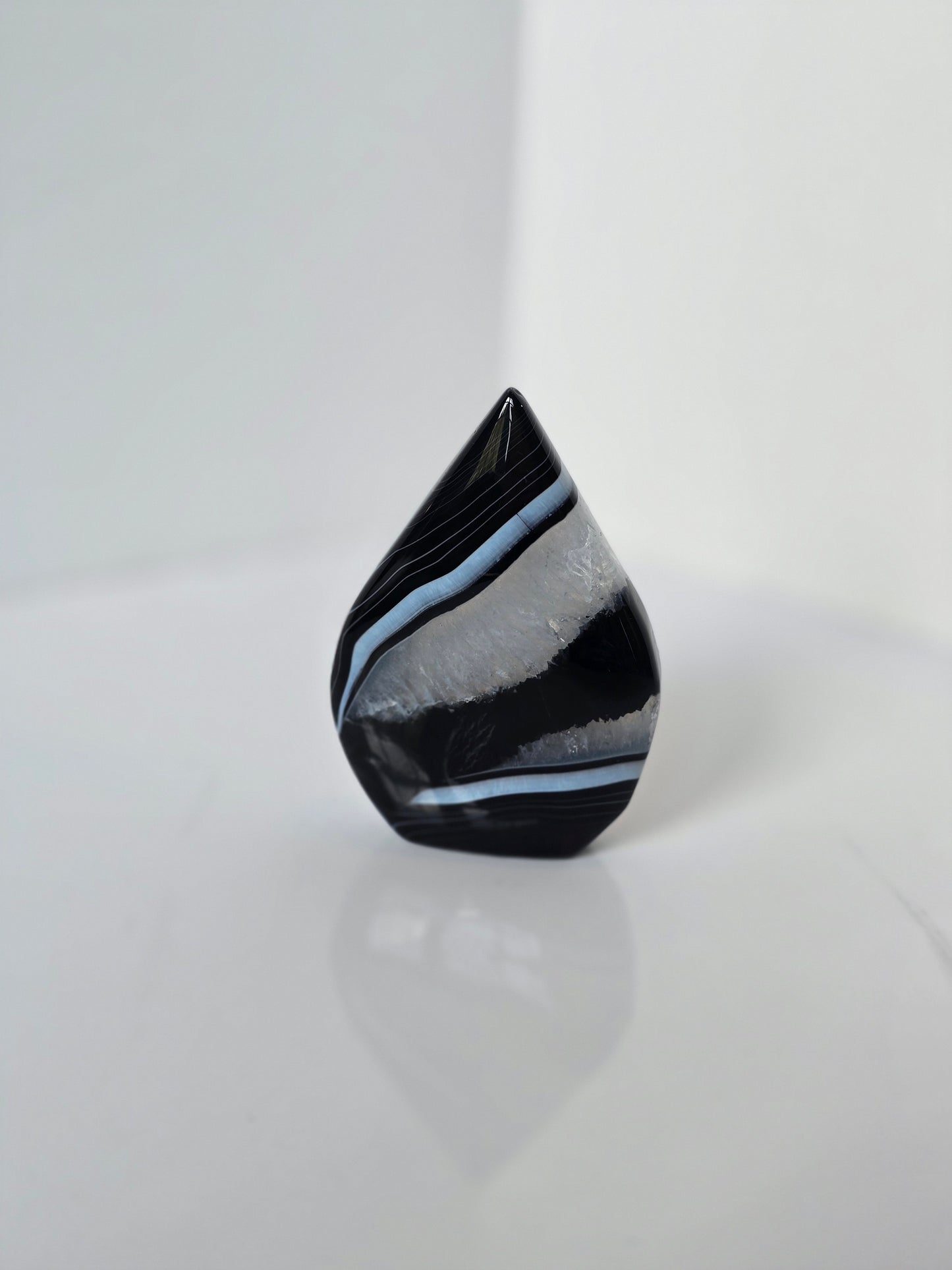 Black Banded Agate Teardrop - F (wobble)