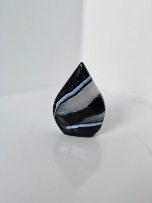 Black Banded Agate Teardrop - F (wobble)