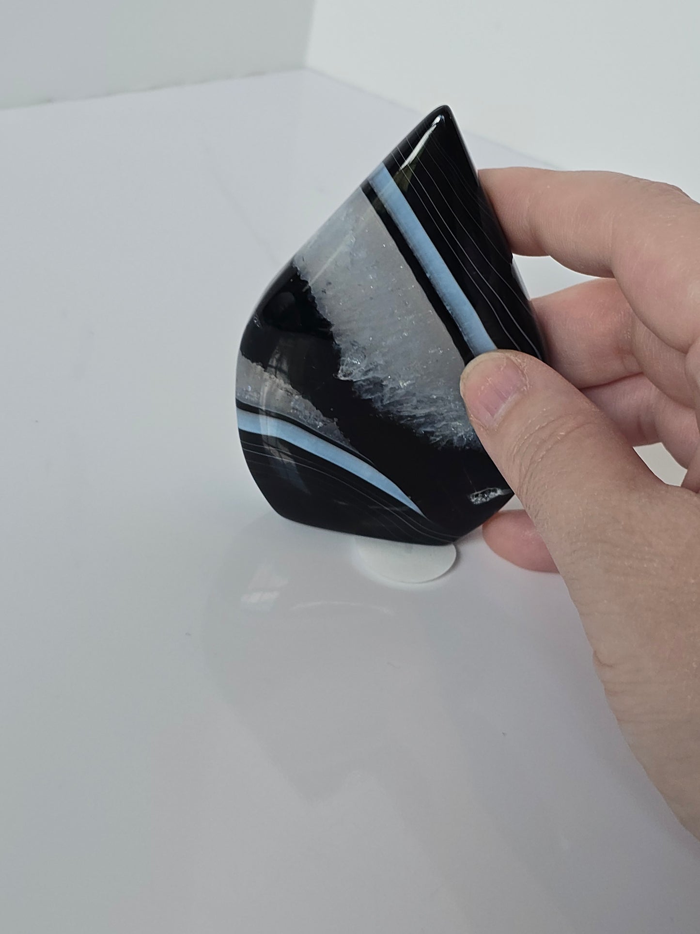 Black Banded Agate Teardrop - F (wobble)