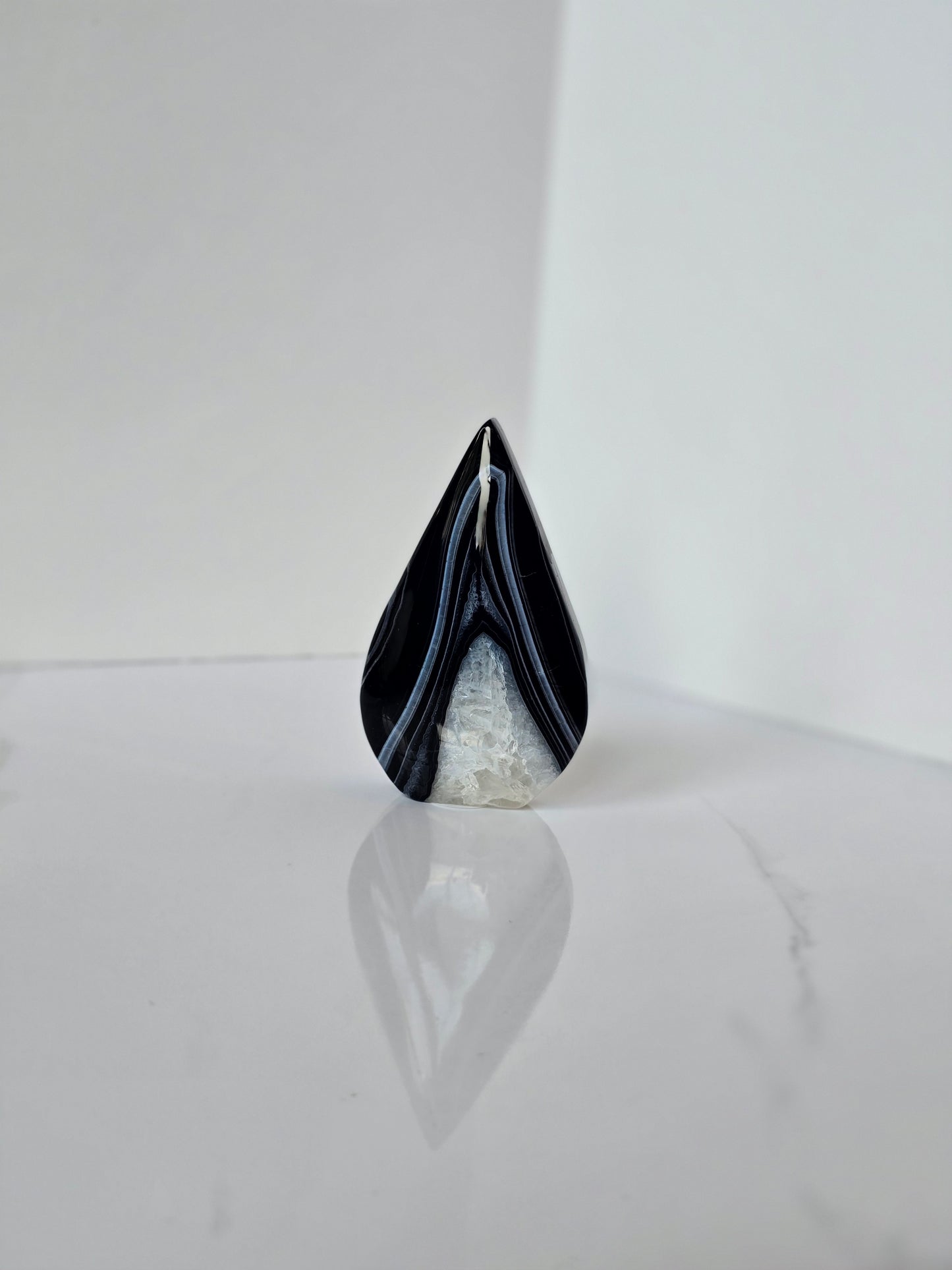 Black Banded Agate Teardrop - A