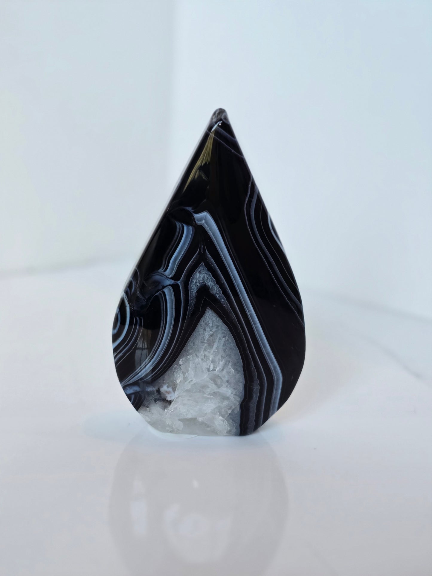 Black Banded Agate Teardrop - C
