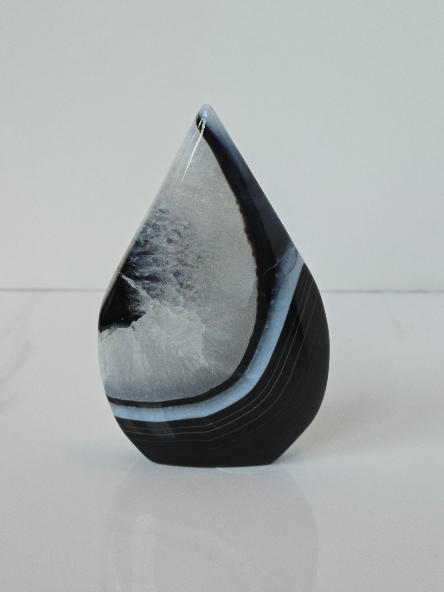 Black Banded Agate Teardrop - E