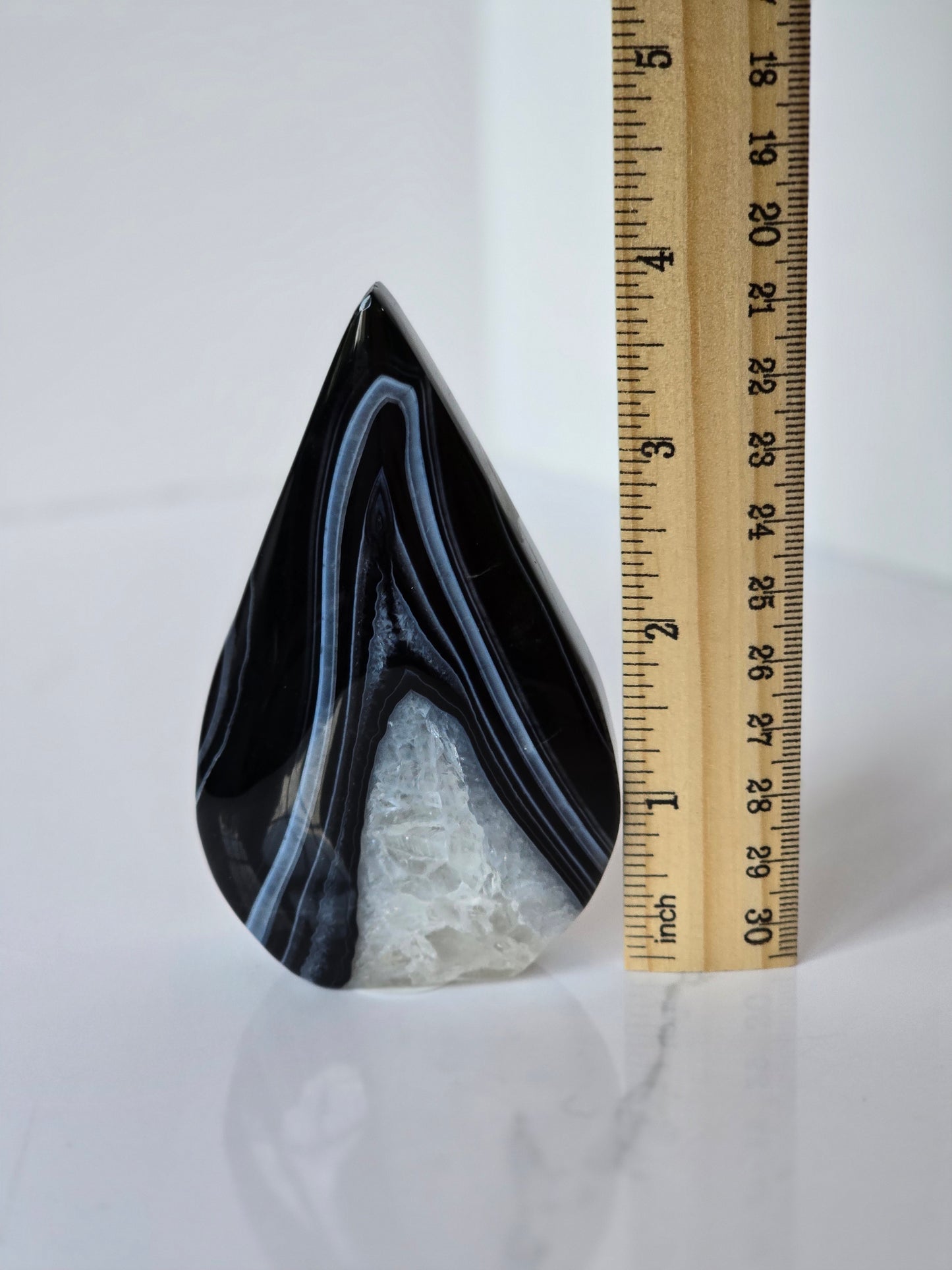 Black Banded Agate Teardrop - A