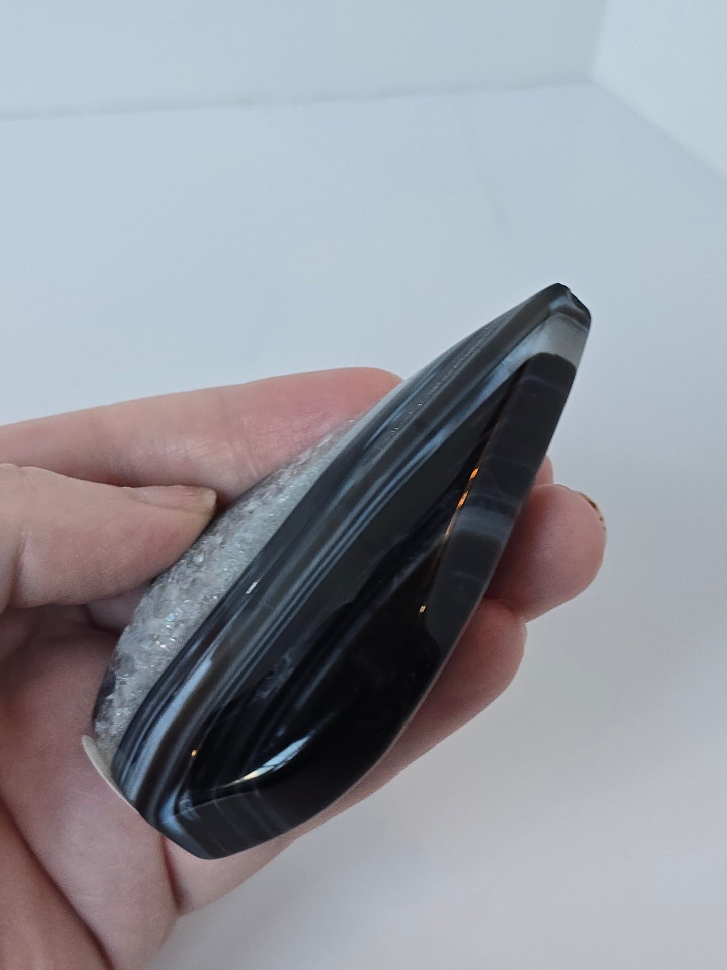 Black Banded Agate Teardrop - H