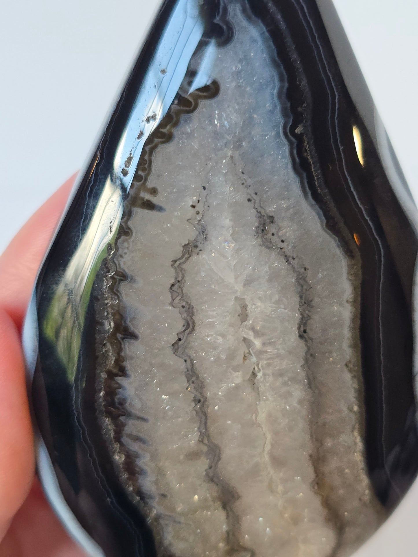 Black Banded Agate Teardrop - B