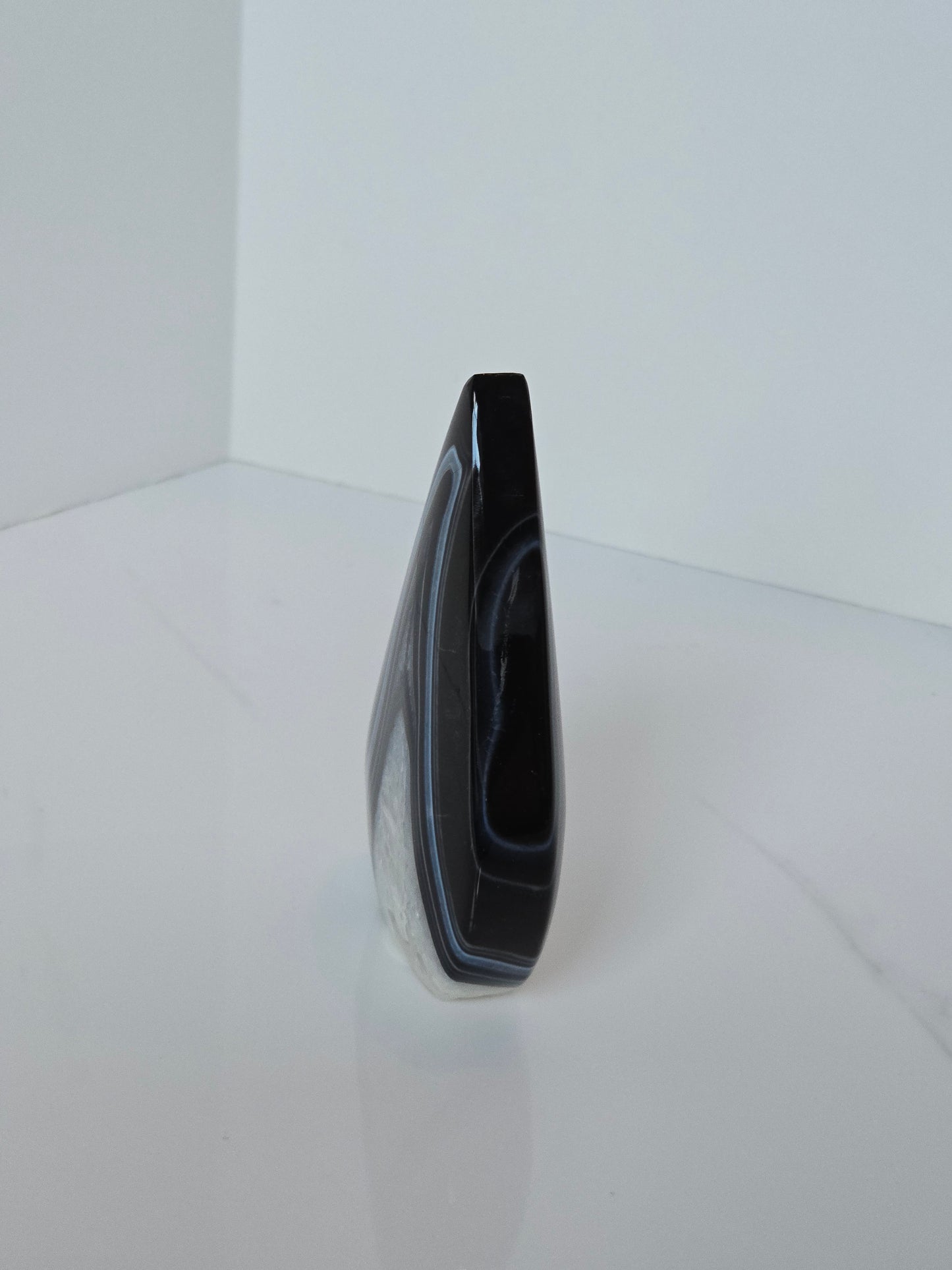 Black Banded Agate Teardrop - A