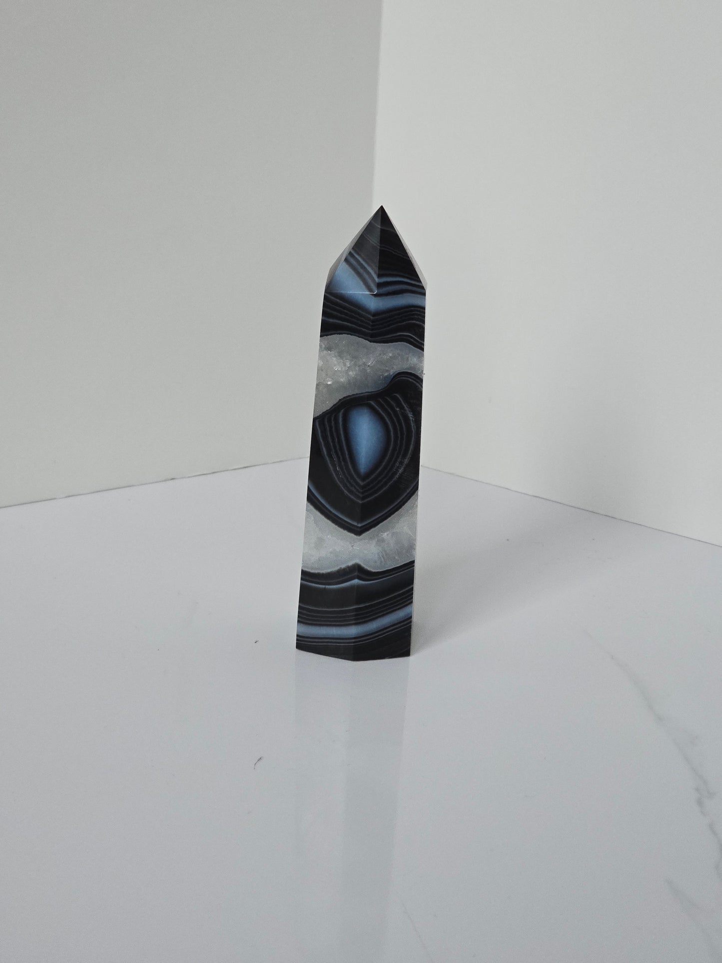 Black Banded Agate Tower - B