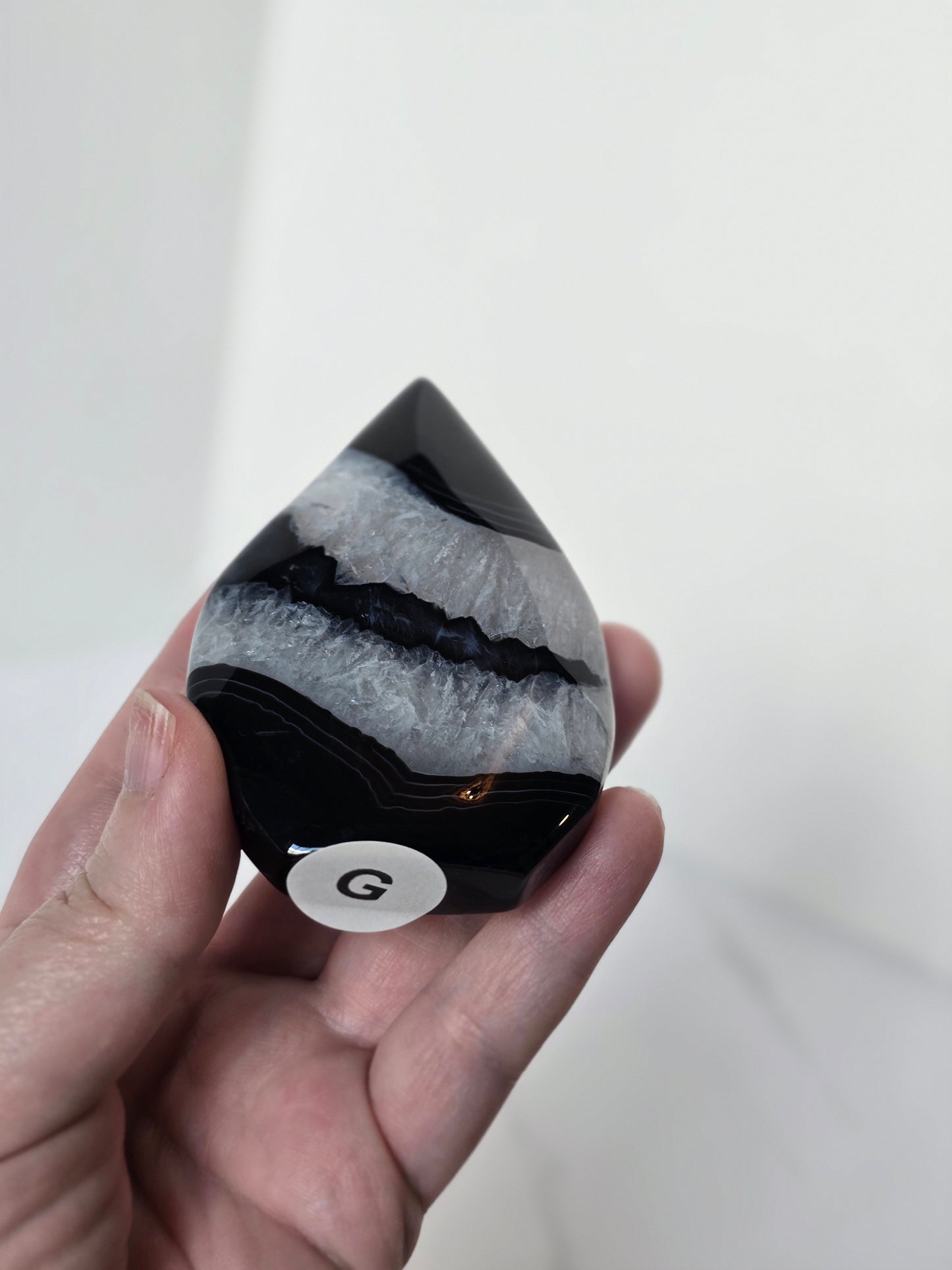 Black Banded Agate Teardrop - G