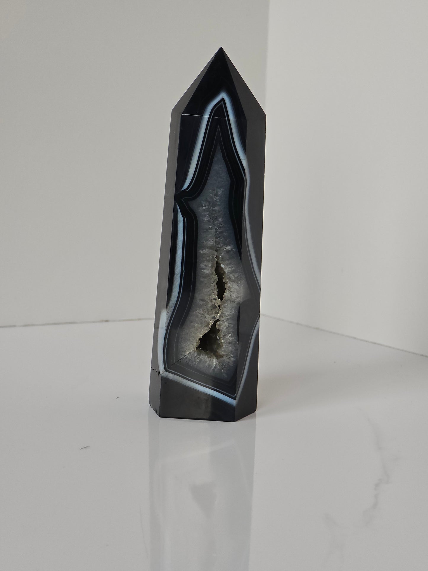 Black Banded Agate Tower - C