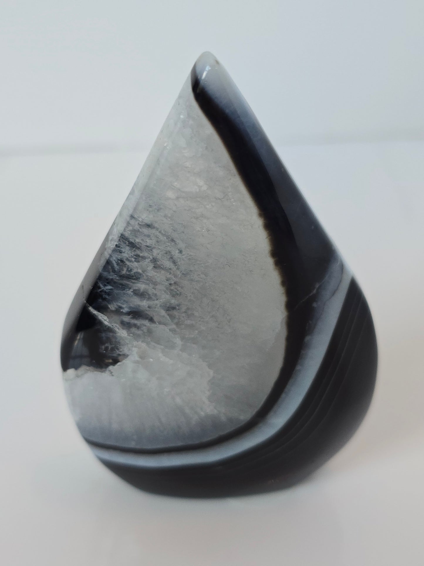 Black Banded Agate Teardrop - E