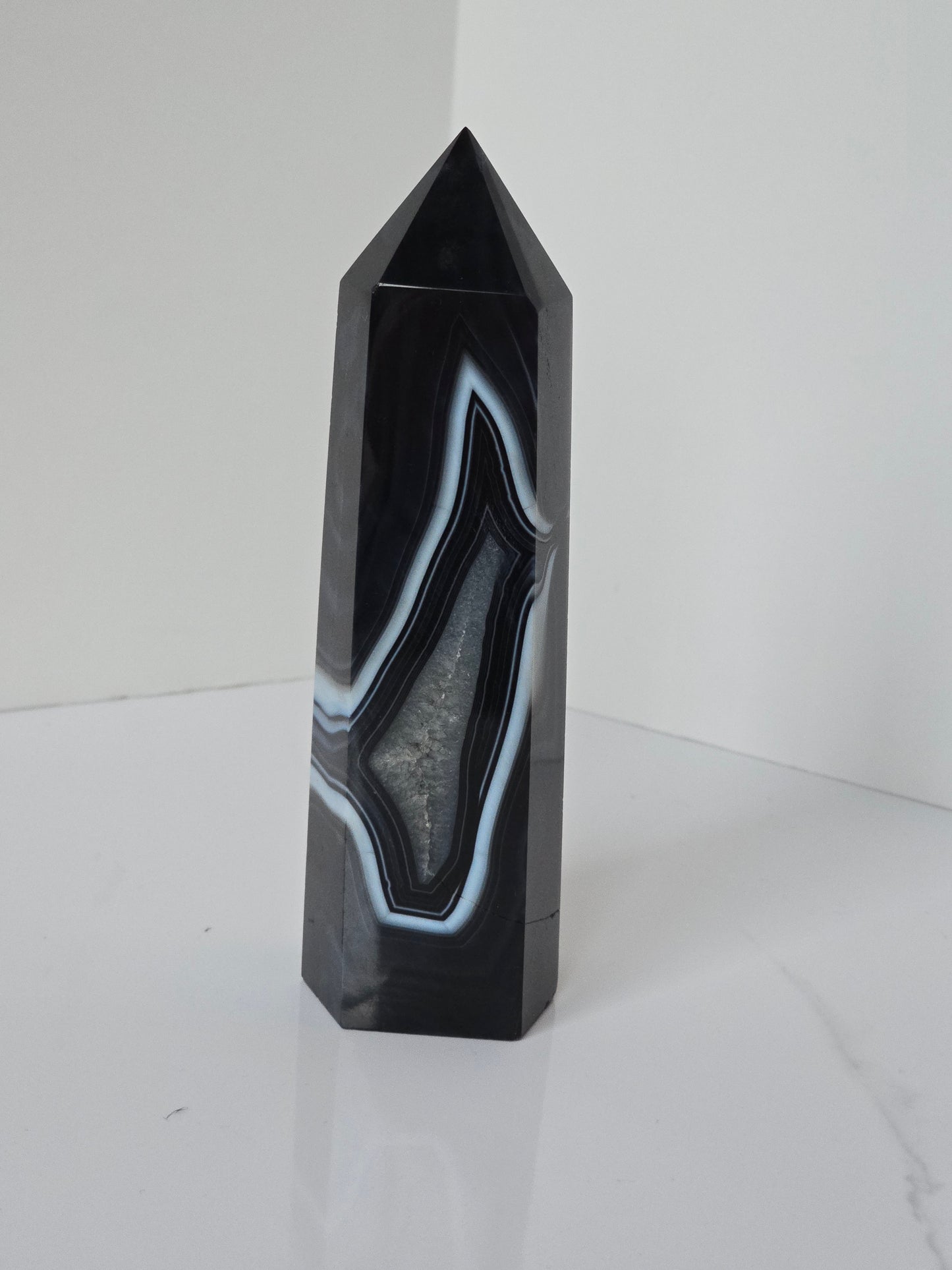 Black Banded Agate Tower - C