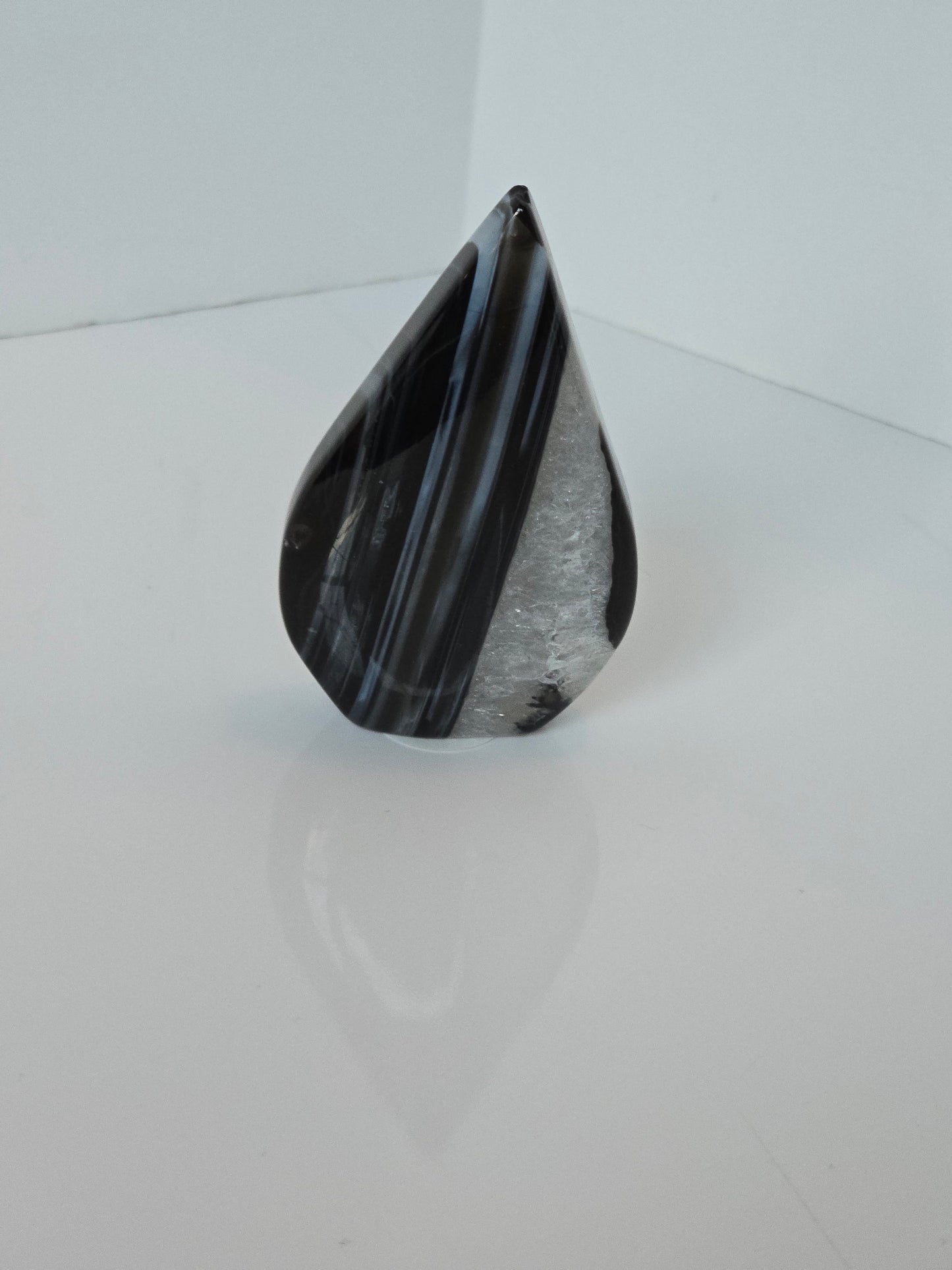 Black Banded Agate Teardrop - H