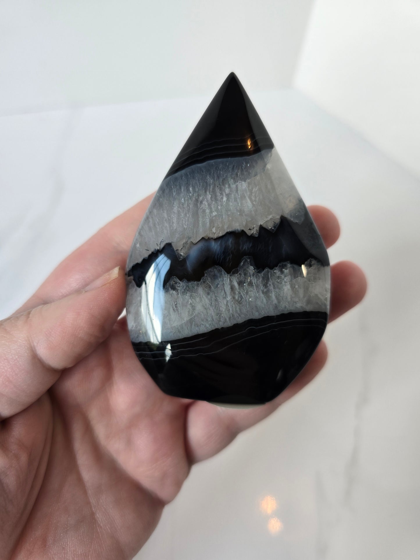 Black Banded Agate Teardrop - G