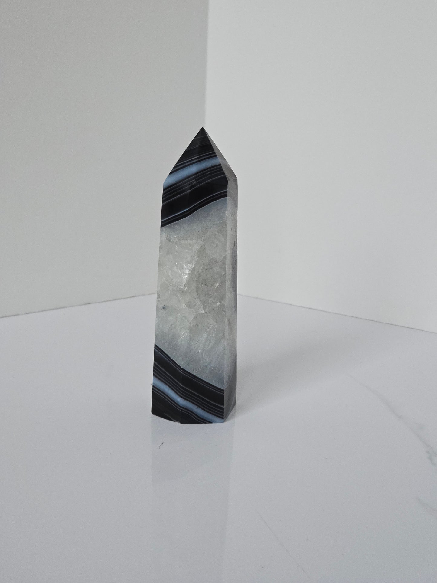 Black Banded Agate Tower - B