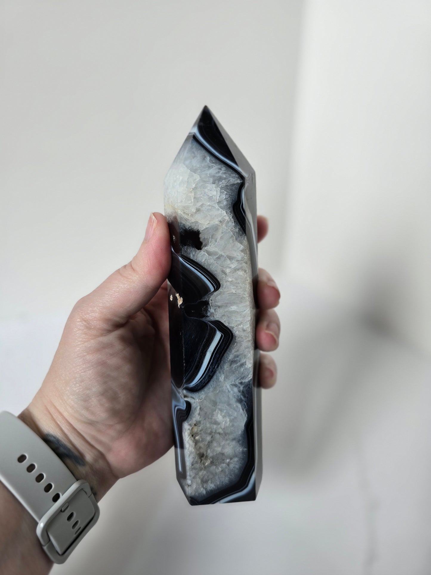 Black Banded Agate Tower - A