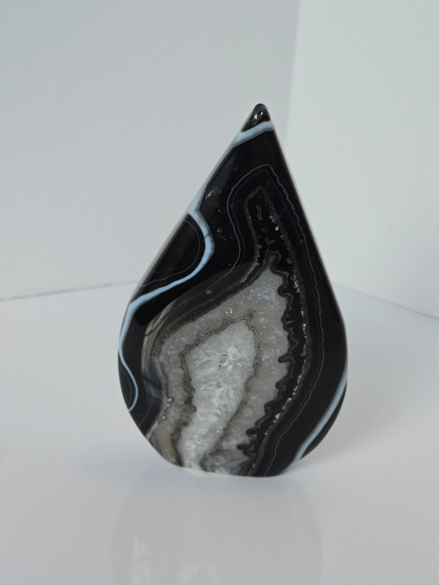 Black Banded Agate Teardrop - B