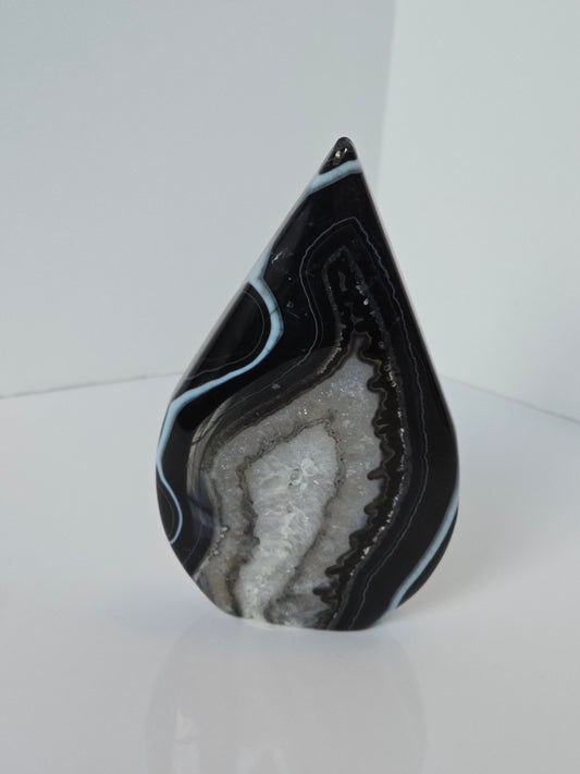Black Banded Agate Teardrop - B