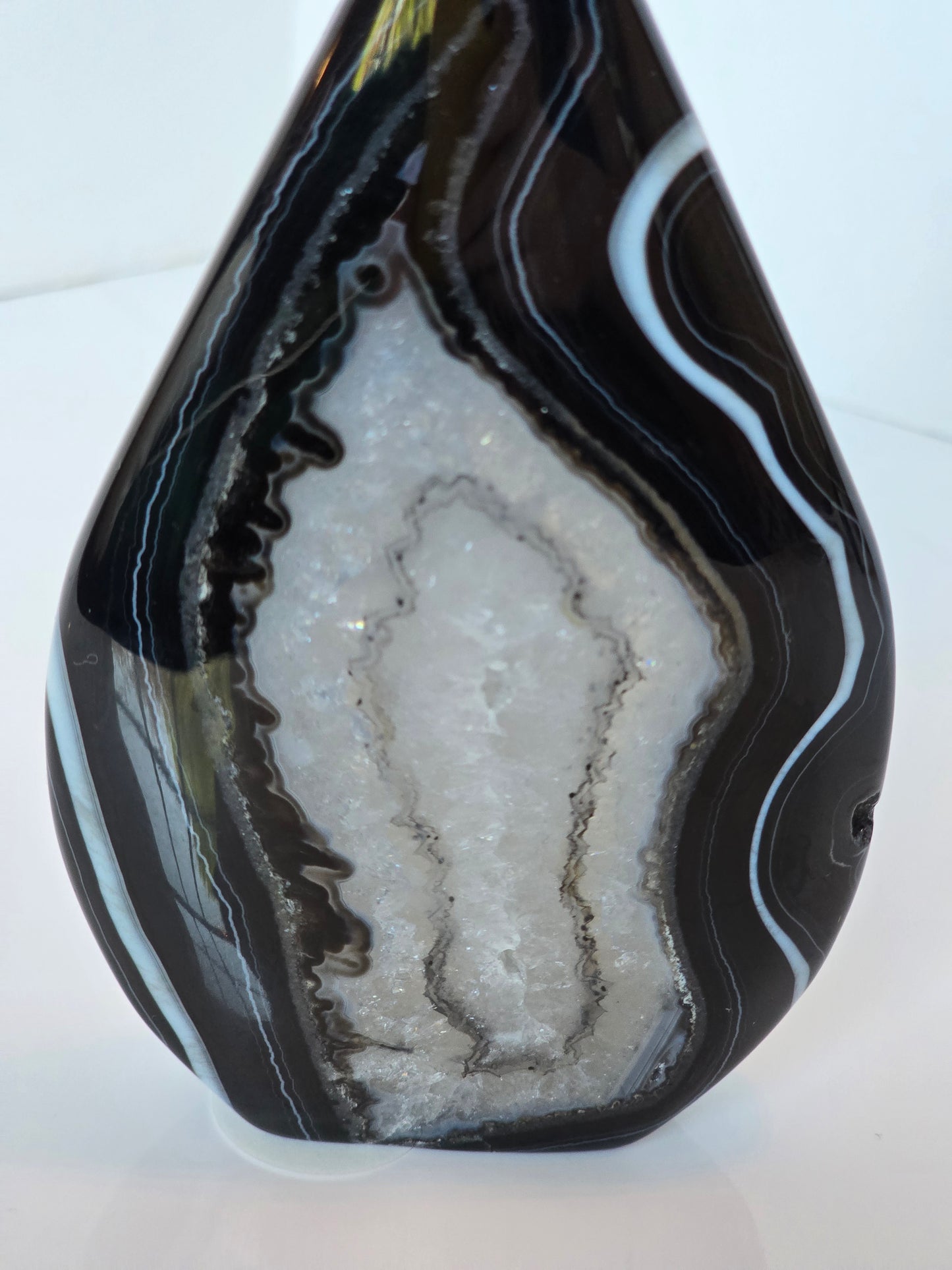 Black Banded Agate Teardrop - D