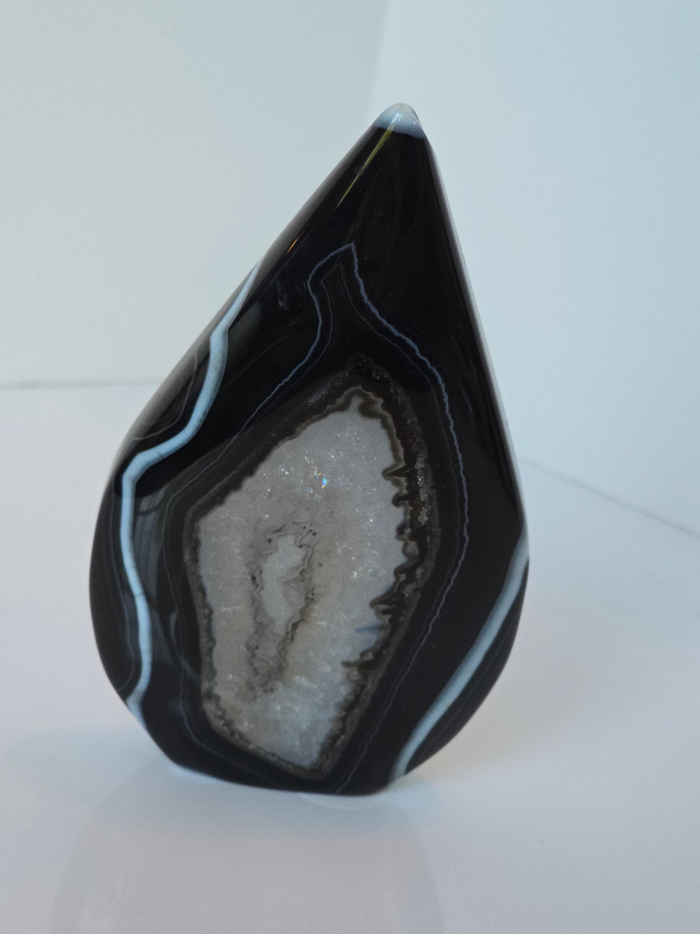 Black Banded Agate Teardrop - D