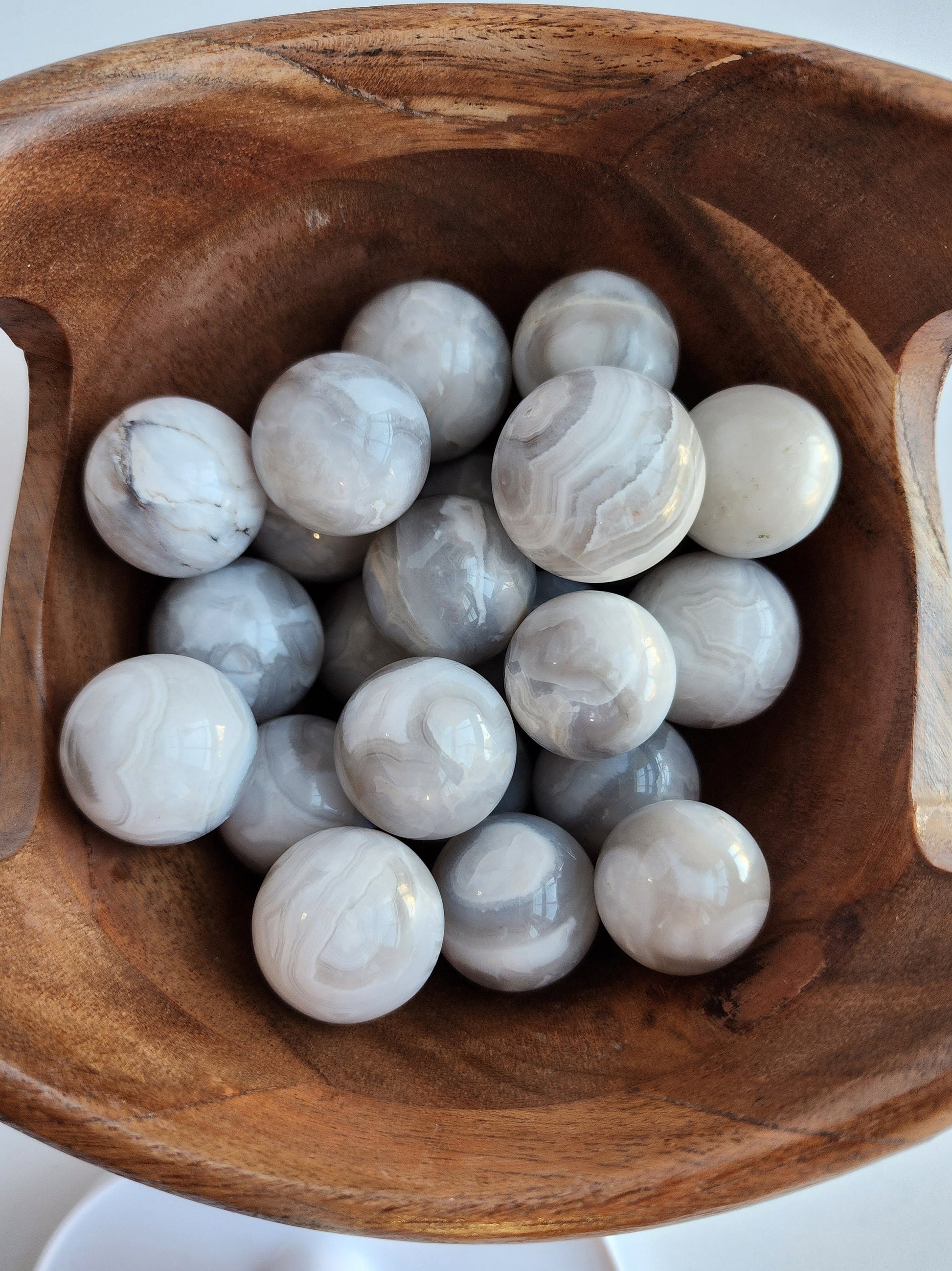 White Crazy Lace Sphere | White Spheres with Gray Marbling | Natural Crystals | Intuitively Chosen