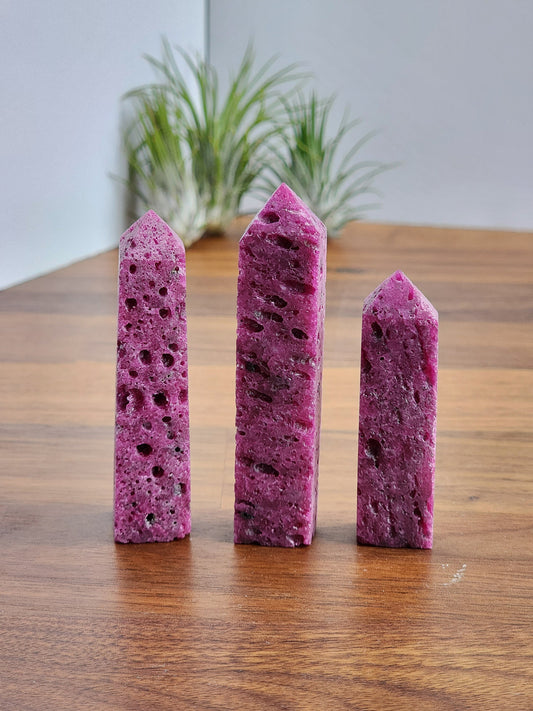 Honeycomb Ruby Points | 2.5 - 3 " Purple Towers | Magenta Crystals | Choose Your Crystal!